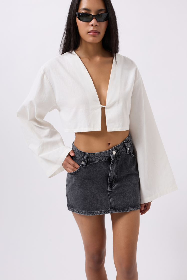 Asymmetric Waist Denim Mini Skirt - Brand: Black Fashion - Women & Kids, Baby Clothes Wholesale - TheBS Women
