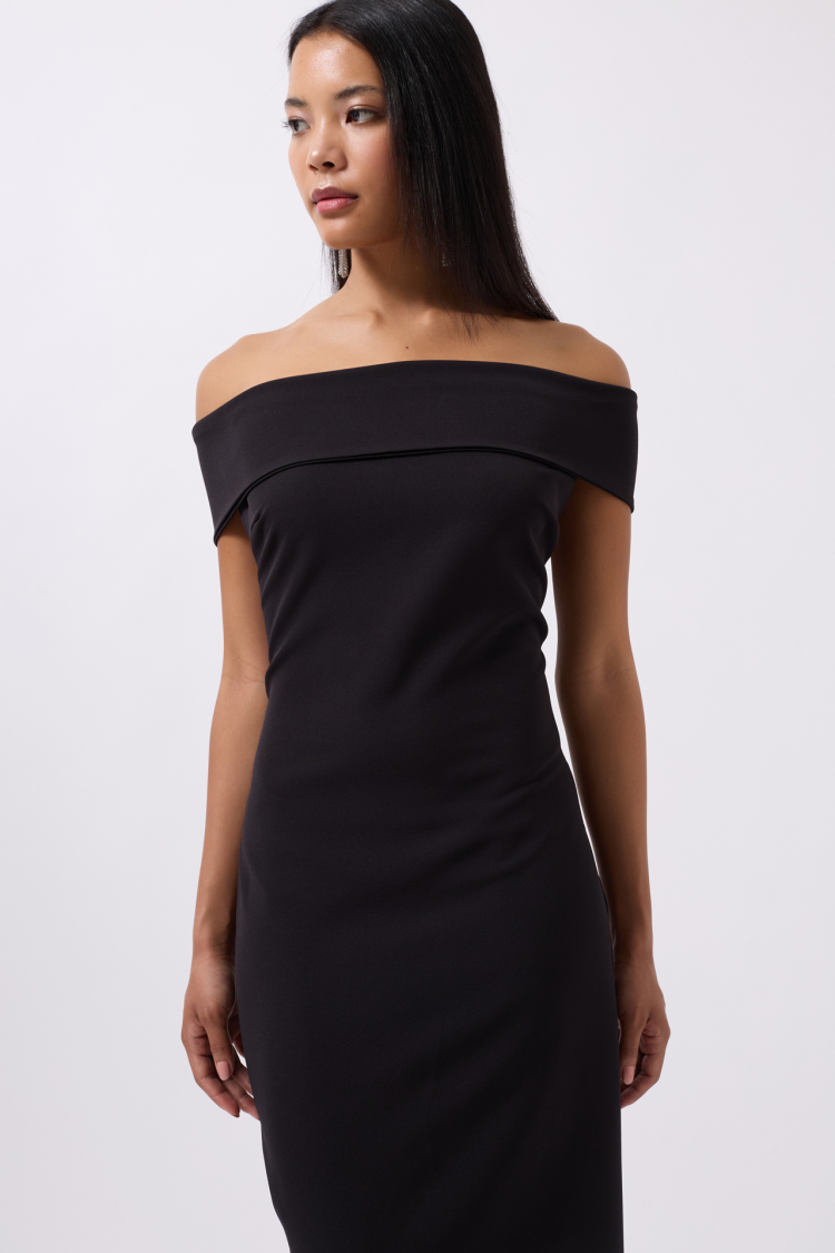Shoulder Folding Detail Maxi Dress - Brand: Black Fashion - Women & Kids, Baby Clothes Wholesale - TheBS Women