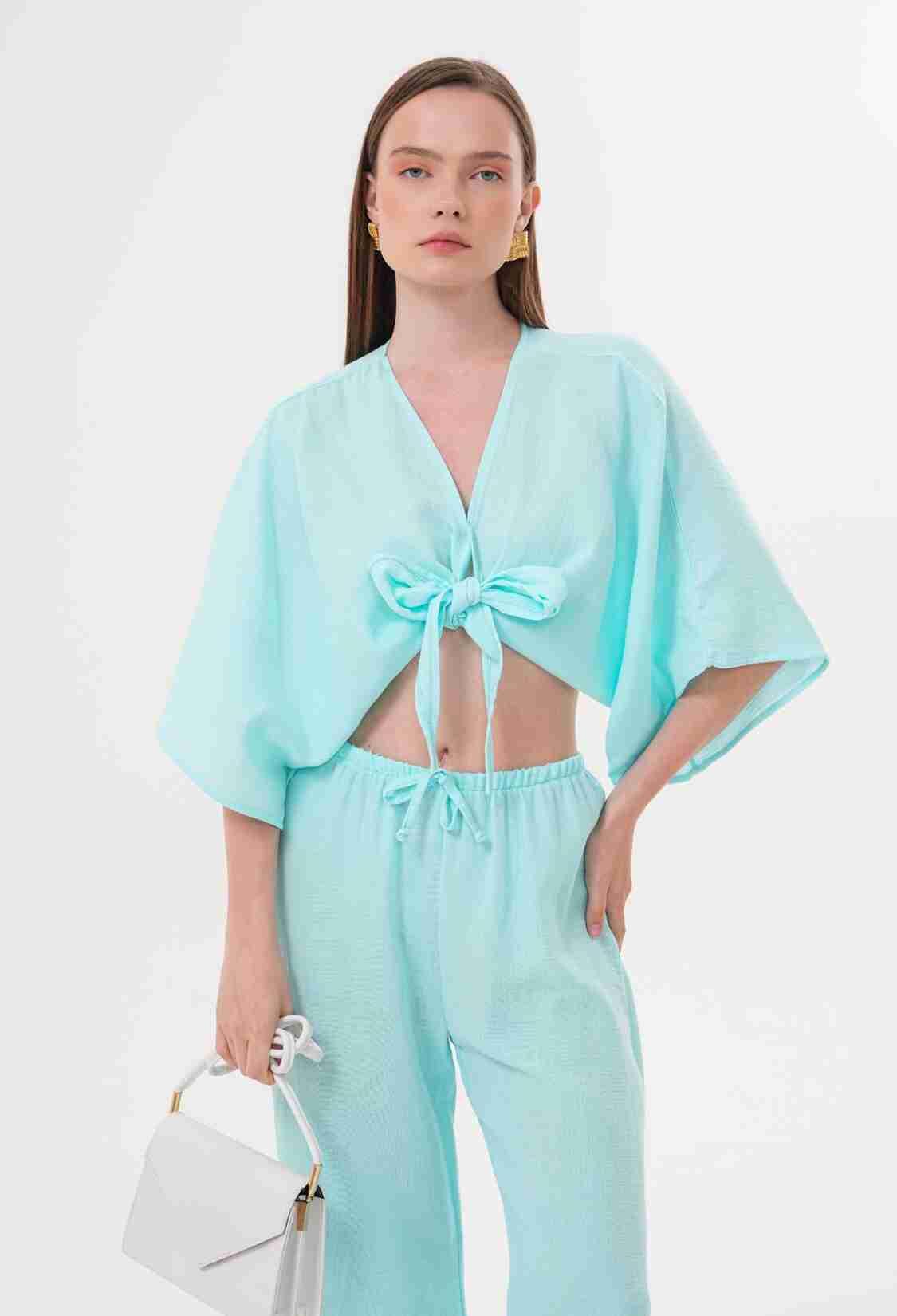 Women's Mueslin Tie Blouse - Brand: Levure - Women & Kids, Baby Clothes Wholesale - TheBS Women