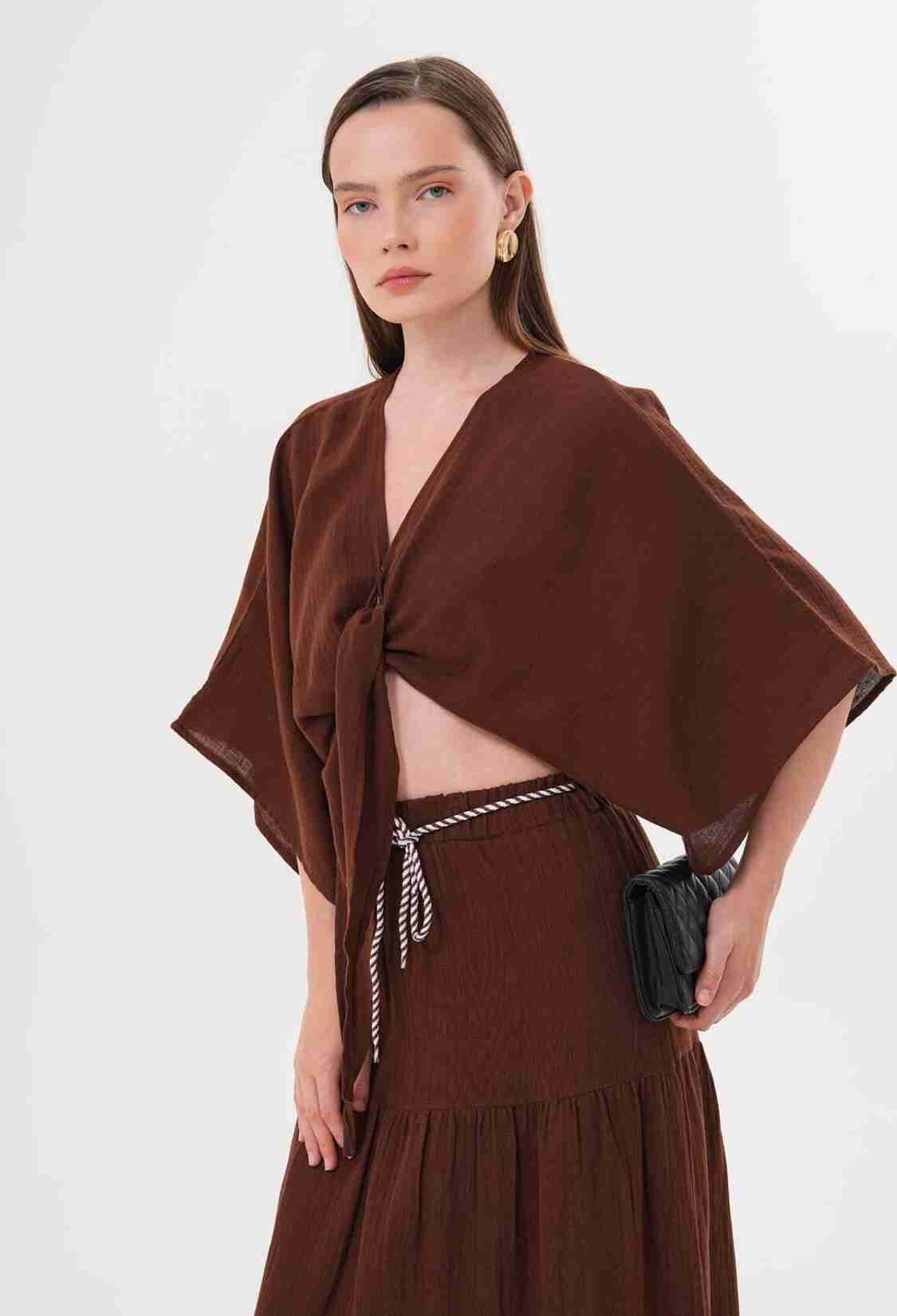Women's Mueslin Tie Blouse - Brand: Levure - Women & Kids, Baby Clothes Wholesale - TheBS Women