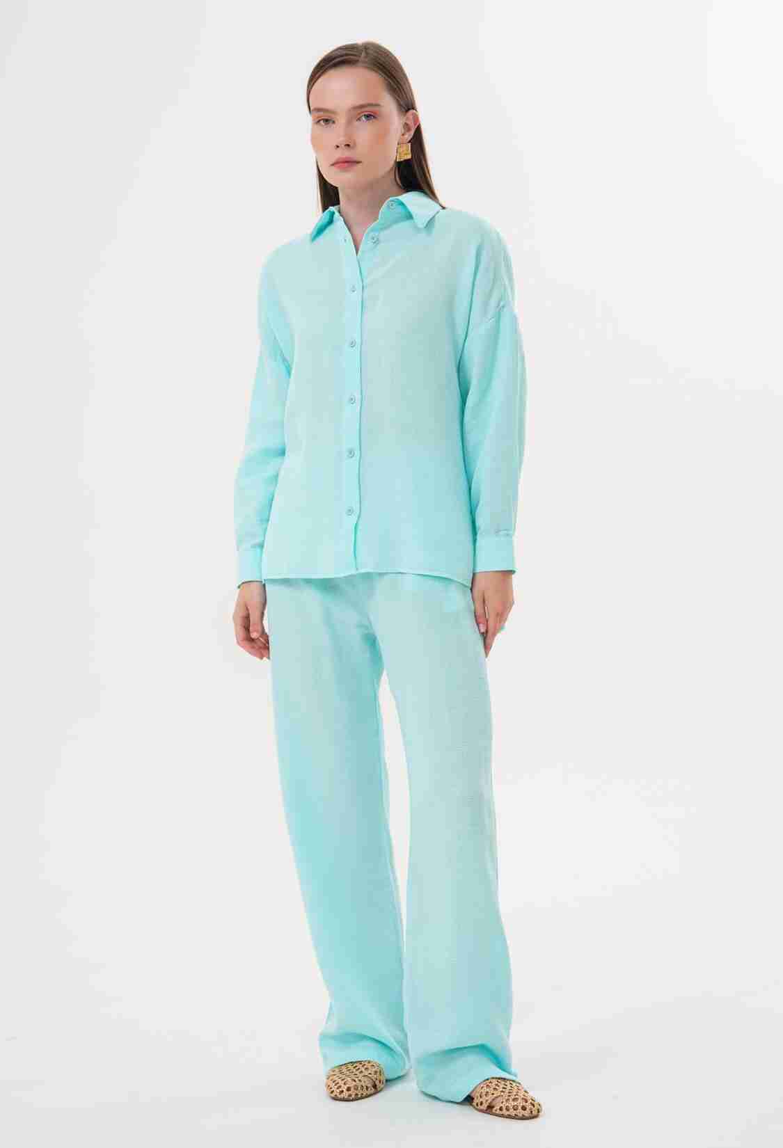 Women's Long Sleeve Oversize Mueslin Shirt - Brand: Levure - Women & Kids, Baby Clothes Wholesale - TheBS Women