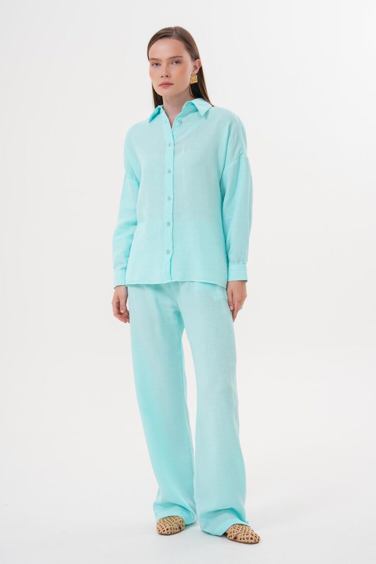 Women's Long Sleeve Oversize Mueslin Shirt - Brand: Levure - Women & Kids, Baby Clothes Wholesale - TheBS Women