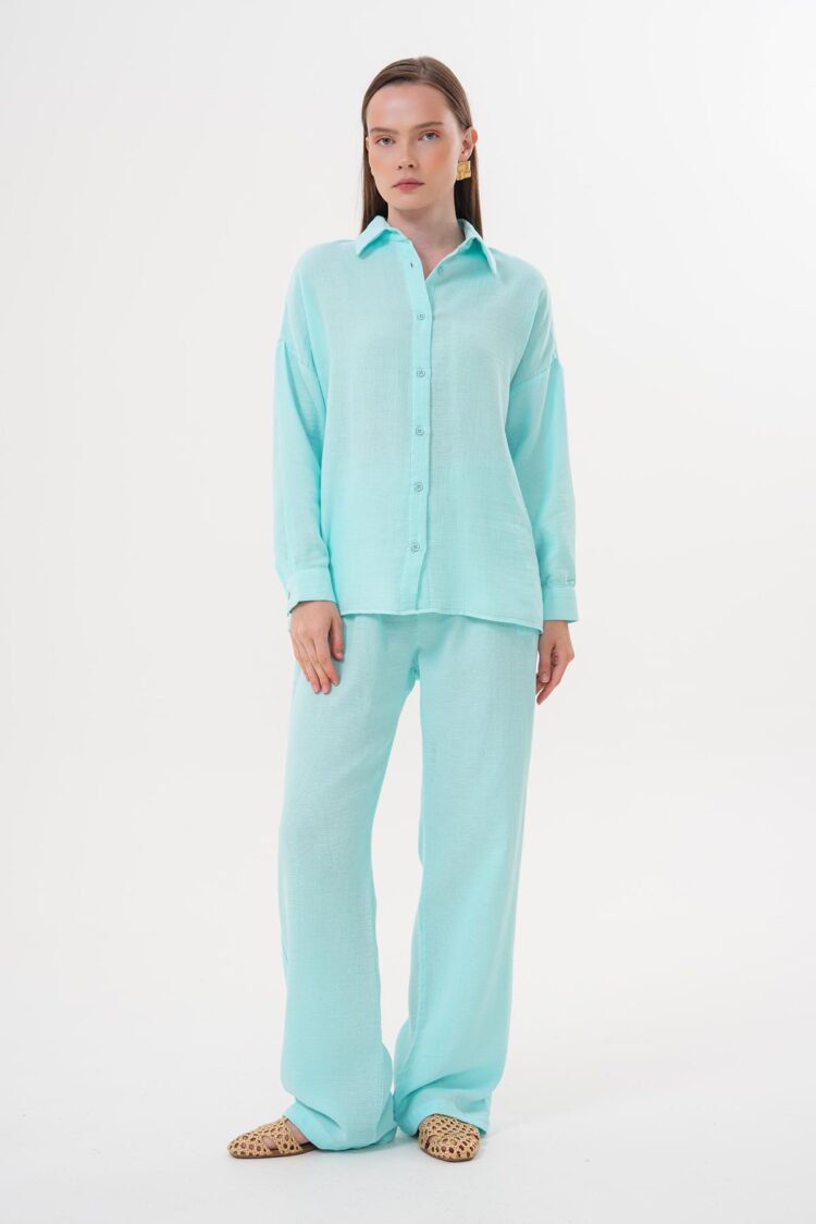 Women's Long Sleeve Oversize Mueslin Shirt - Brand: Levure - Women & Kids, Baby Clothes Wholesale - TheBS Women