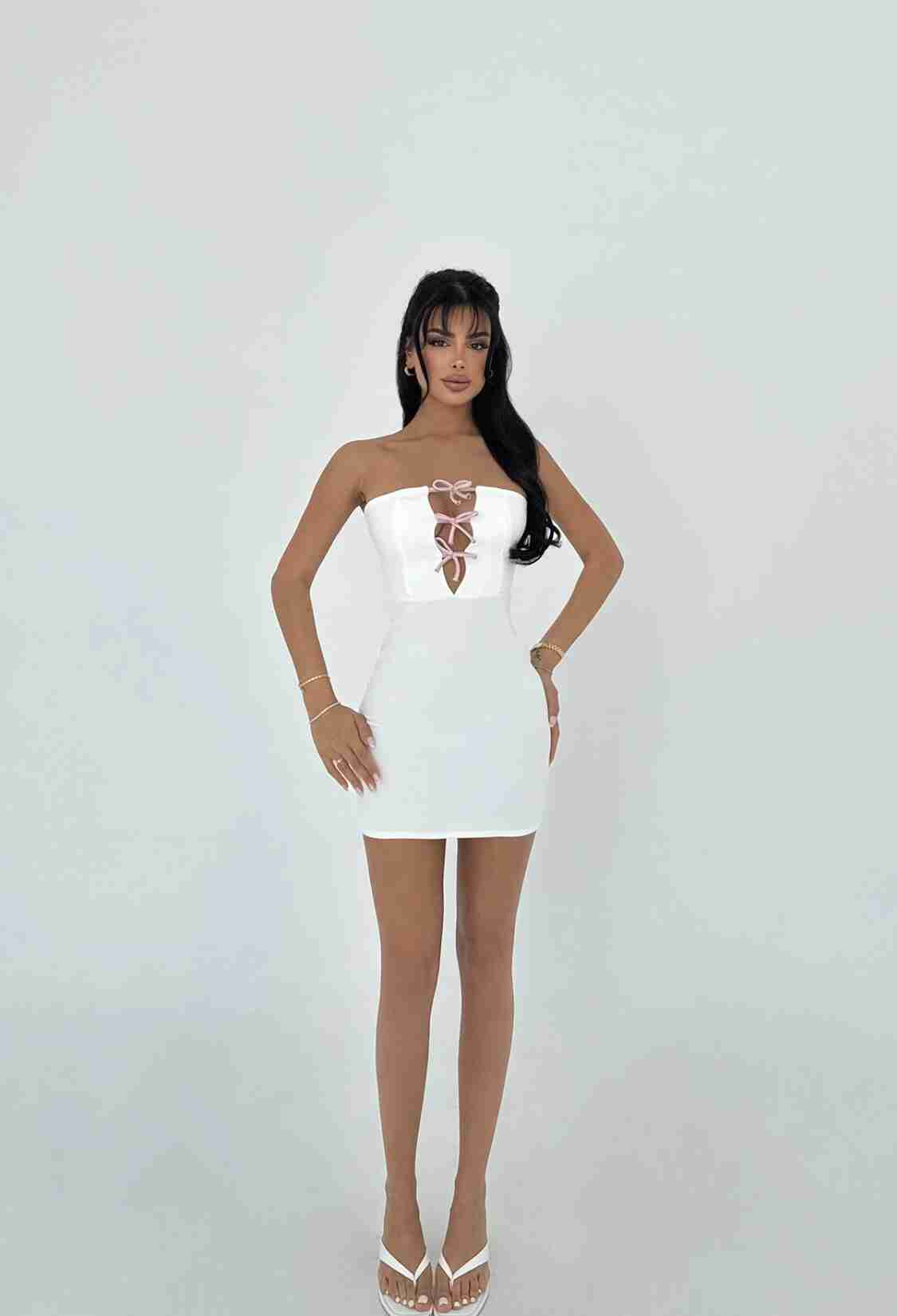 Tied Strapless Mini Dress - Brand: EYYO ATELIER - Women & Kids, Baby Clothes Wholesale - TheBS Women