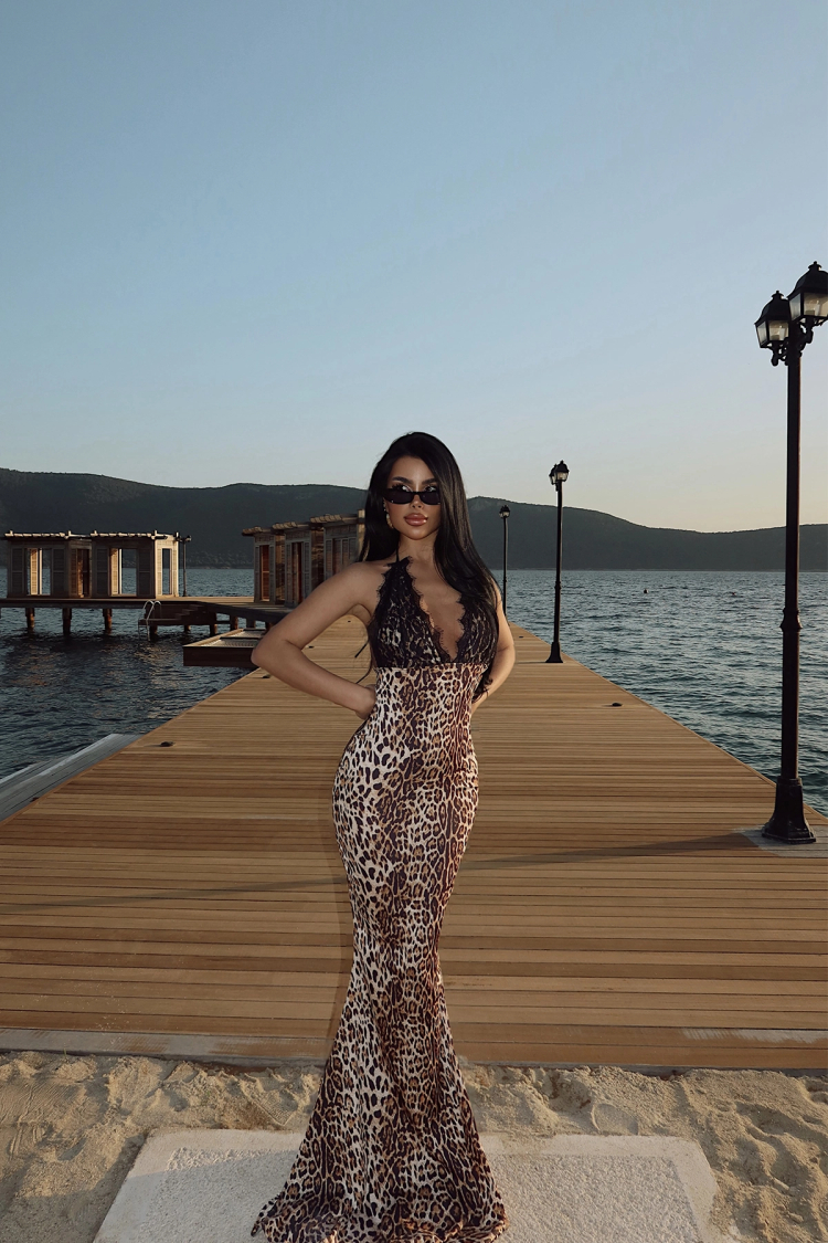 Leopard Pattern Long Dress - Brand: EYYO ATELIER - Women & Kids, Baby Clothes Wholesale - TheBS Women