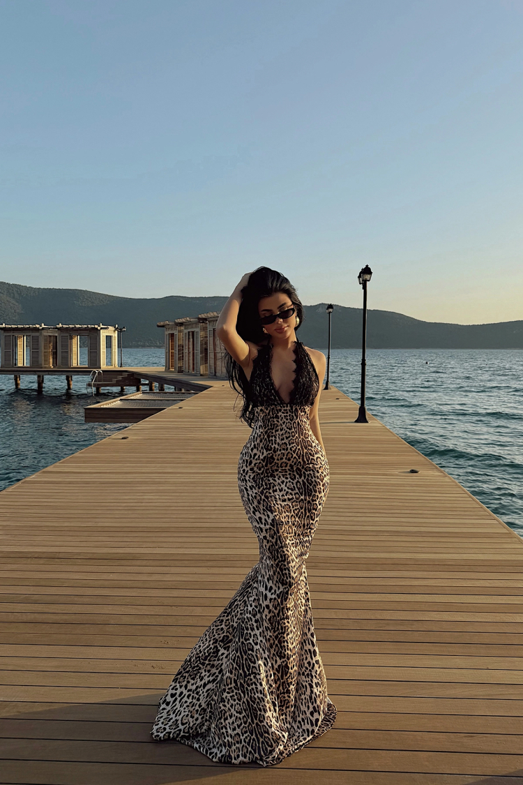 Leopard Pattern Long Dress - Brand: EYYO ATELIER - Women & Kids, Baby Clothes Wholesale - TheBS Women