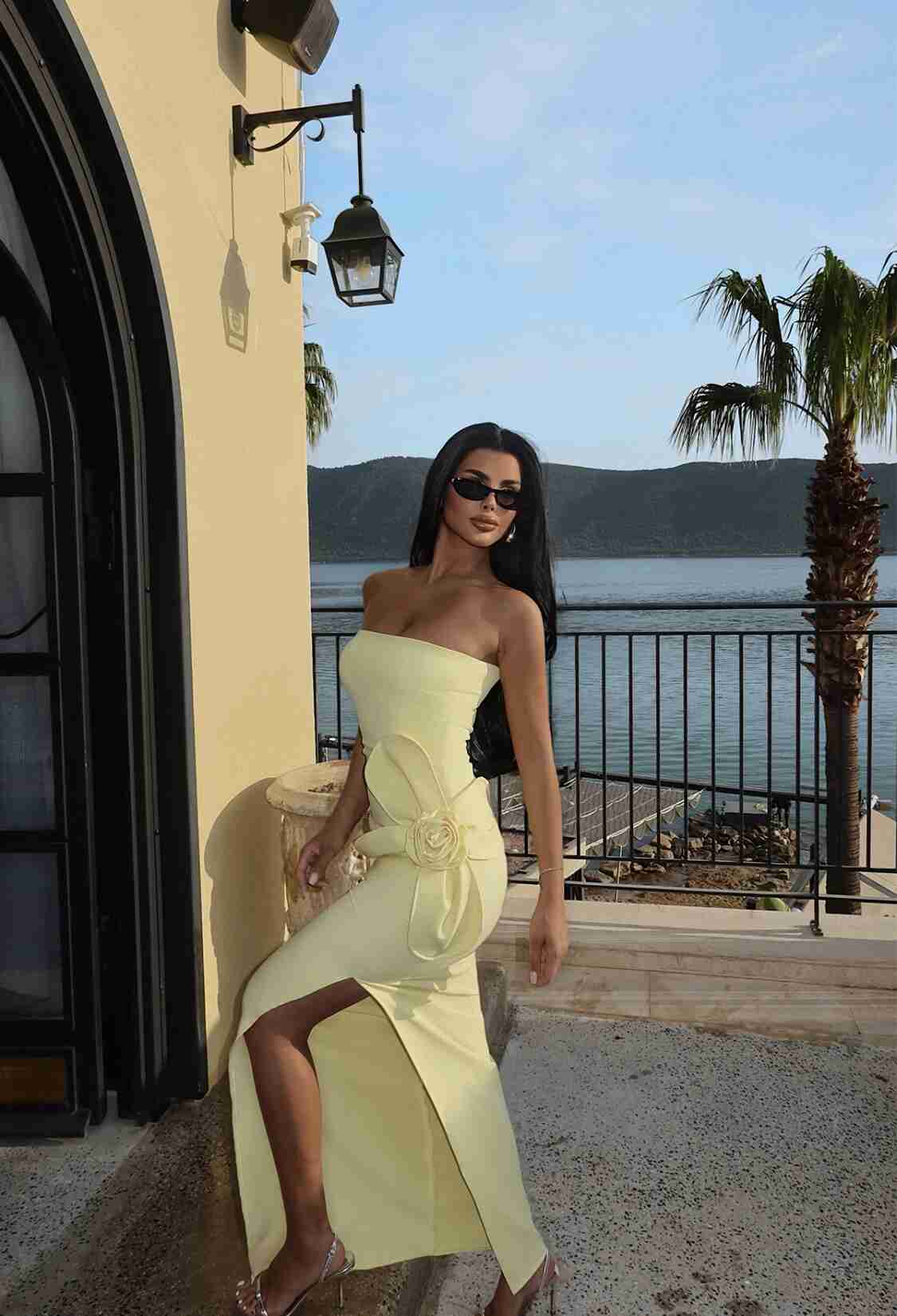 Rose Detail Strapless Dress - Brand: EYYO ATELIER - Women & Kids, Baby Clothes Wholesale - TheBS Women