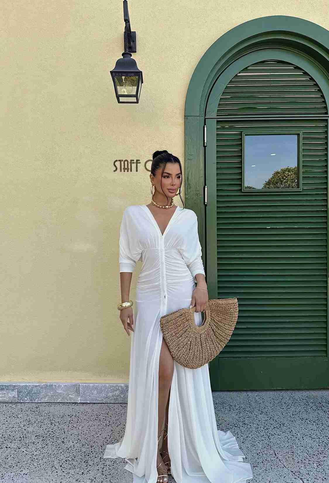 Button Detail Long Dress - Brand: EYYO ATELIER - Women & Kids, Baby Clothes Wholesale - TheBS Women