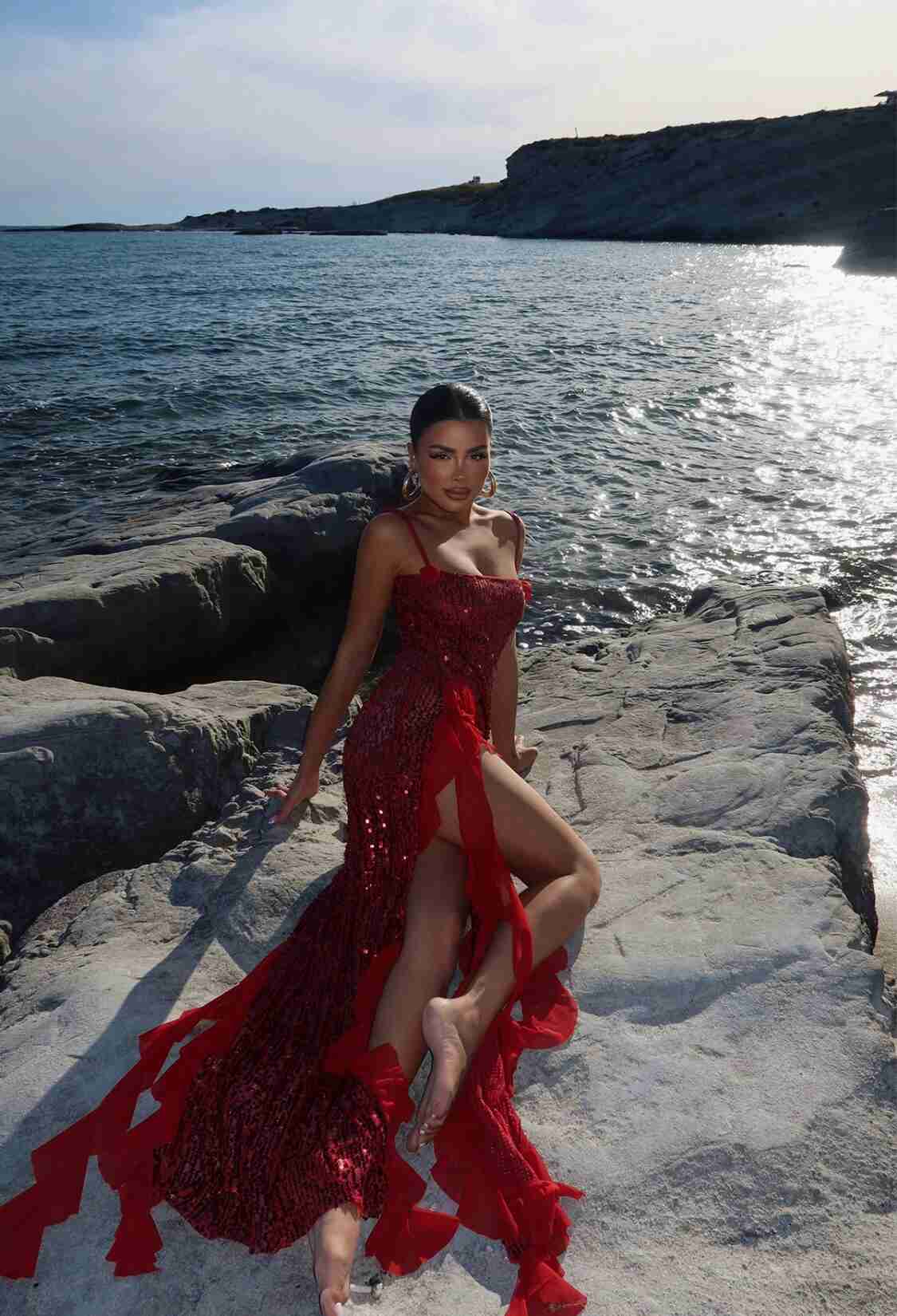 Paxton Sequined Long Slit Dress - Brand: EYYO ATELIER - Women & Kids, Baby Clothes Wholesale - TheBS Women