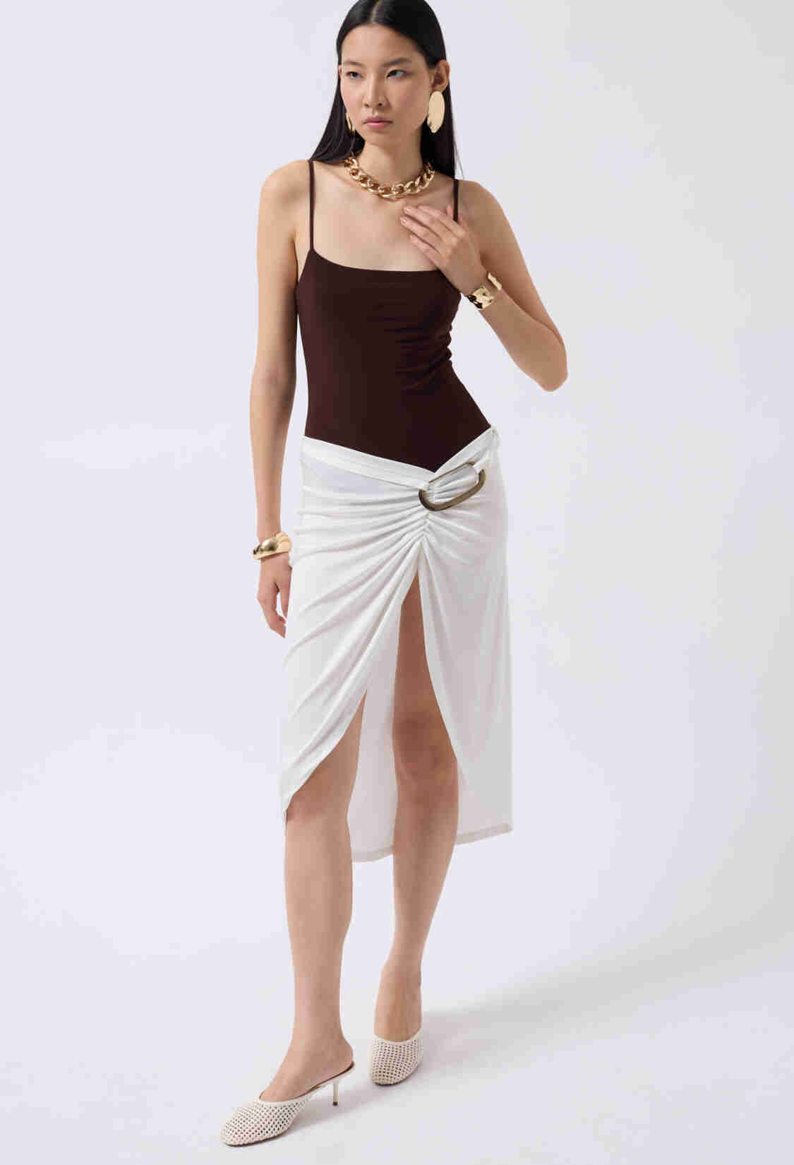 Buckle Detail Asymmetrical Skirt - Brand: Black Fashion - Women & Kids, Baby Clothes Wholesale - TheBS Women