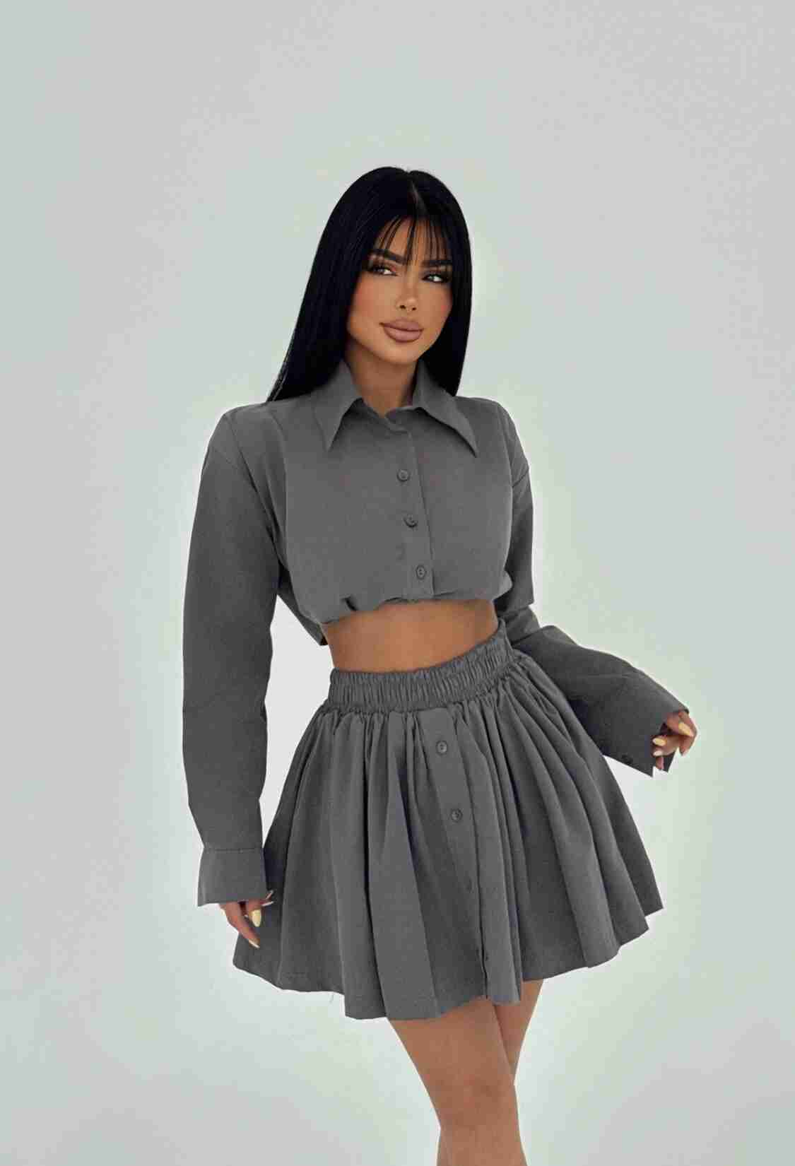 Front Buttoned Skirt Suit - Brand: EYYO ATELIER - Women & Kids, Baby Clothes Wholesale - TheBS Women