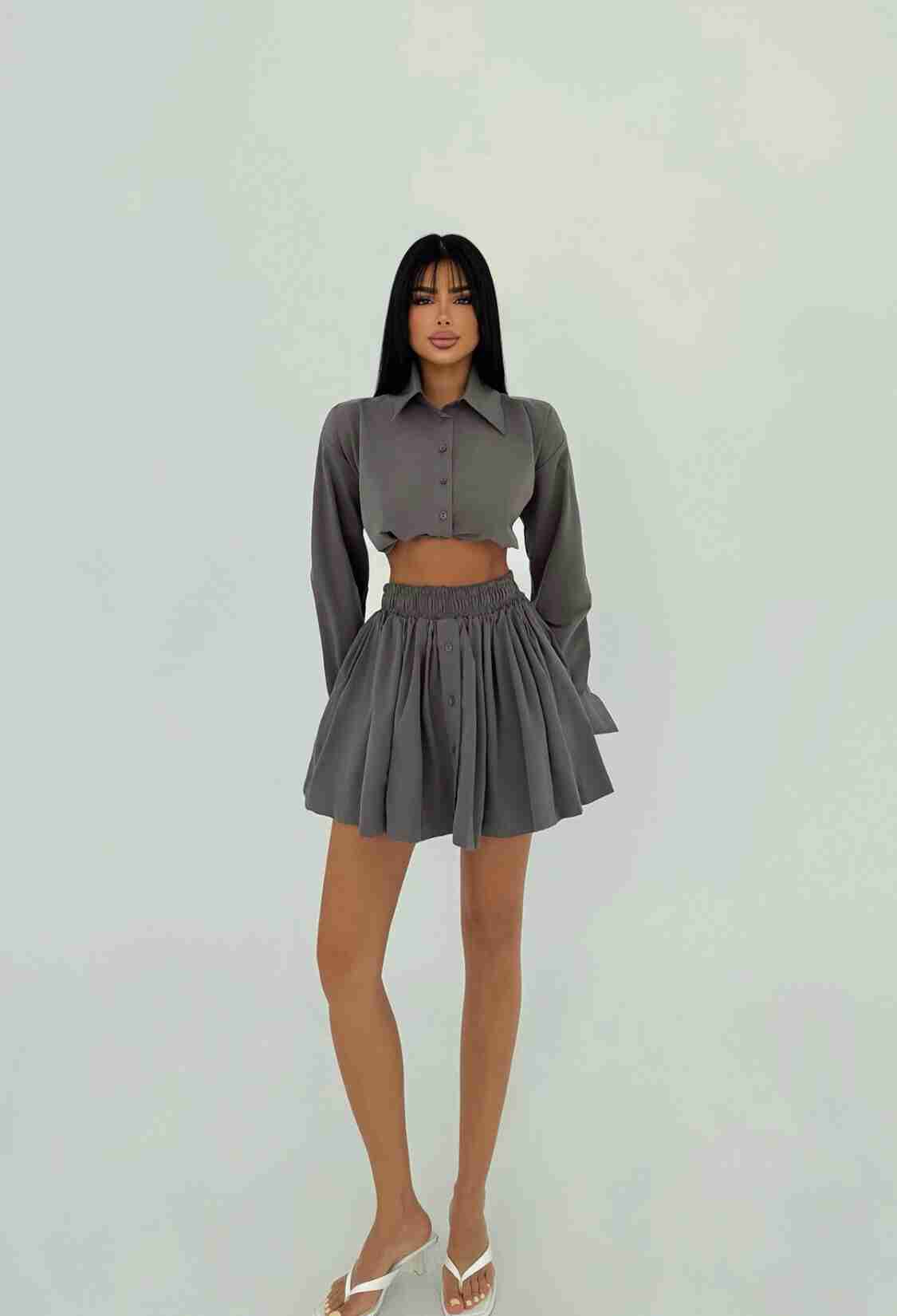 Front Buttoned Skirt Suit - Brand: EYYO ATELIER - Women & Kids, Baby Clothes Wholesale - TheBS Women