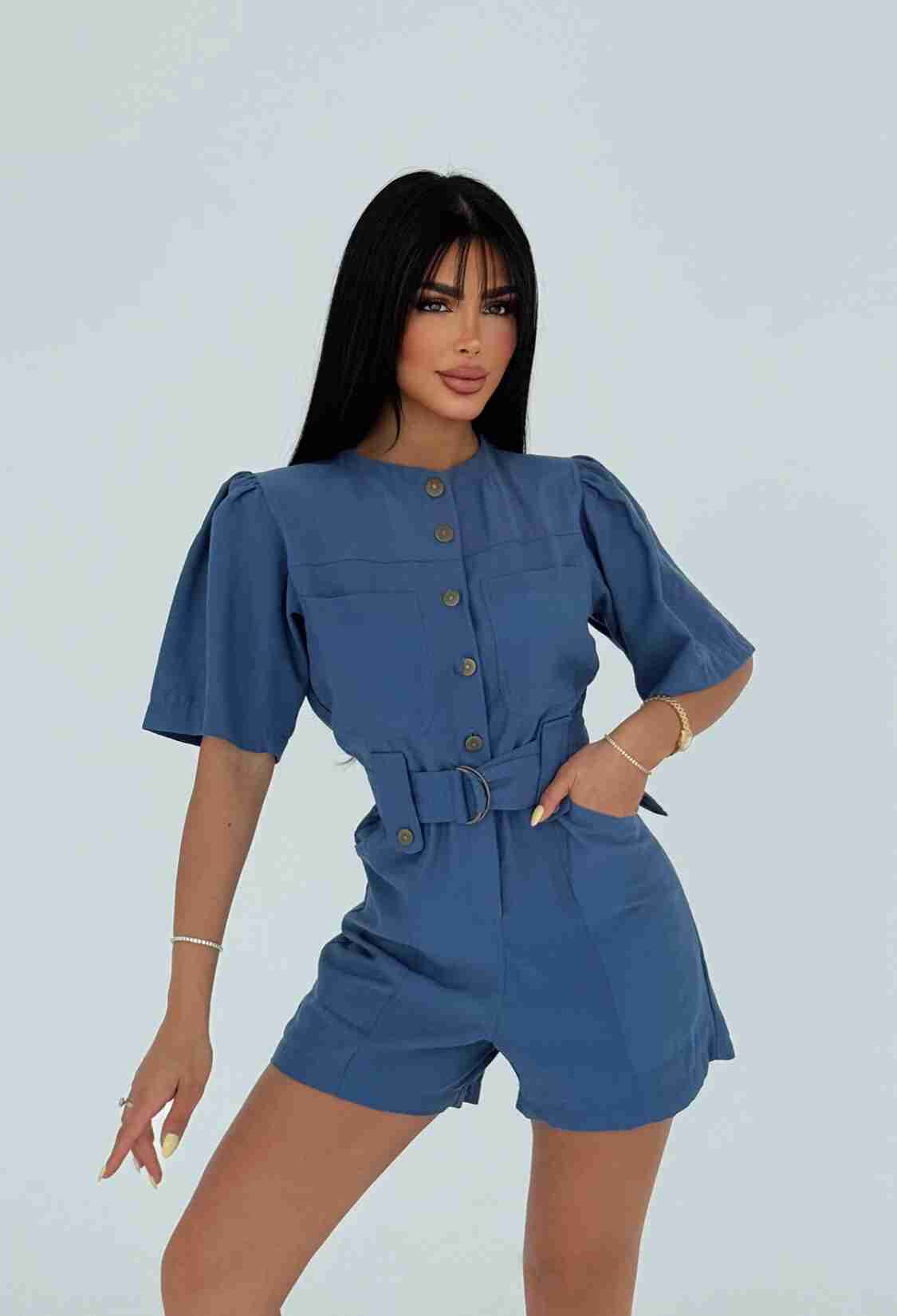 Pocket Detail Buttoned Jumpsuit - Brand: EYYO ATELIER - Women & Kids, Baby Clothes Wholesale - TheBS Women