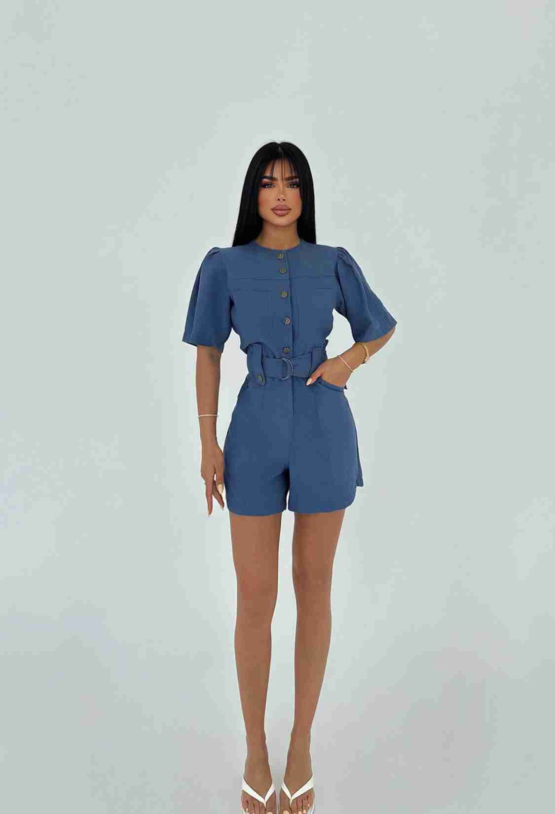 Pocket Detail Buttoned Jumpsuit - Brand: EYYO ATELIER - Women & Kids, Baby Clothes Wholesale - TheBS Women