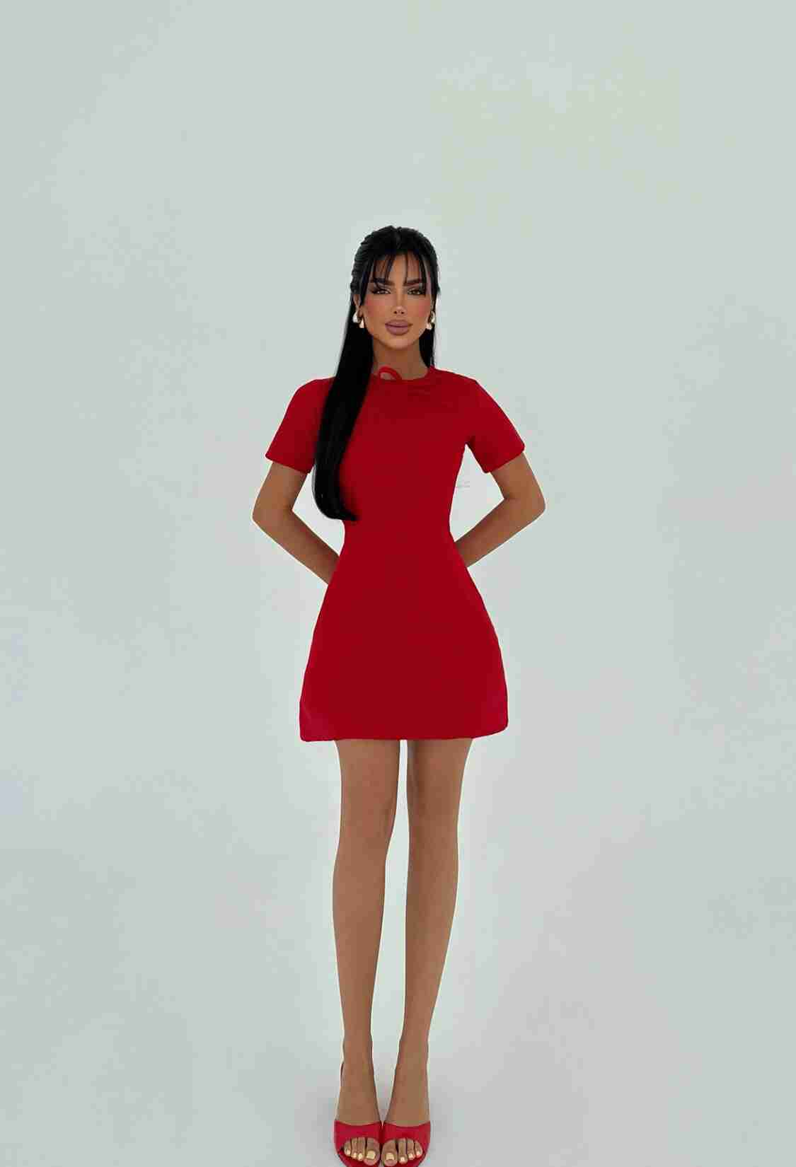 A-Line Mini Dress With Short Sleeves - Brand: EYYO ATELIER - Women & Kids, Baby Clothes Wholesale - TheBS Women