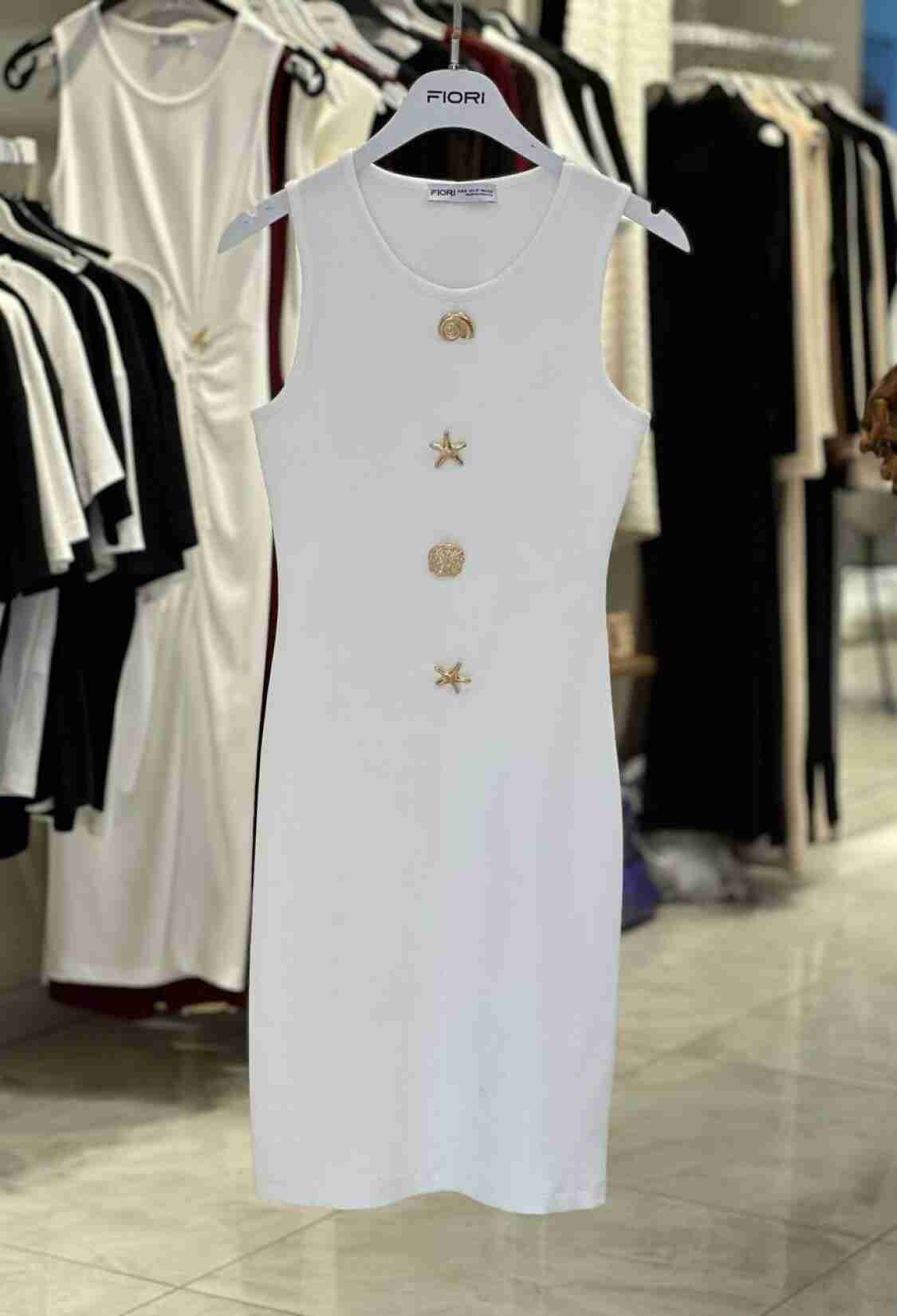 White Glam Bodycon Dress With Cap Sleeves - Brand: Fiori - Women & Kids, Baby Clothes Wholesale - TheBS Women