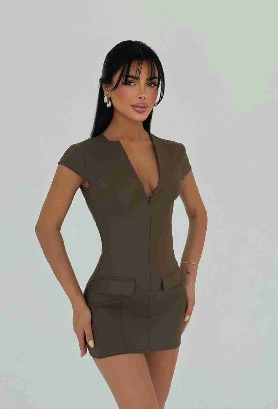 Sexy Bodycon V-Neck Mini Dress - Brand: EYYO ATELIER - Women & Kids, Baby Clothes Wholesale - TheBS Women