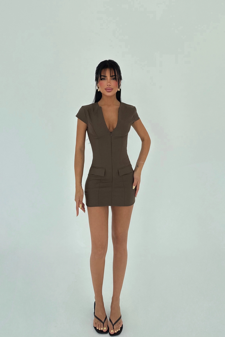 Sexy Bodycon V-Neck Mini Dress - Brand: EYYO ATELIER - Women & Kids, Baby Clothes Wholesale - TheBS Women