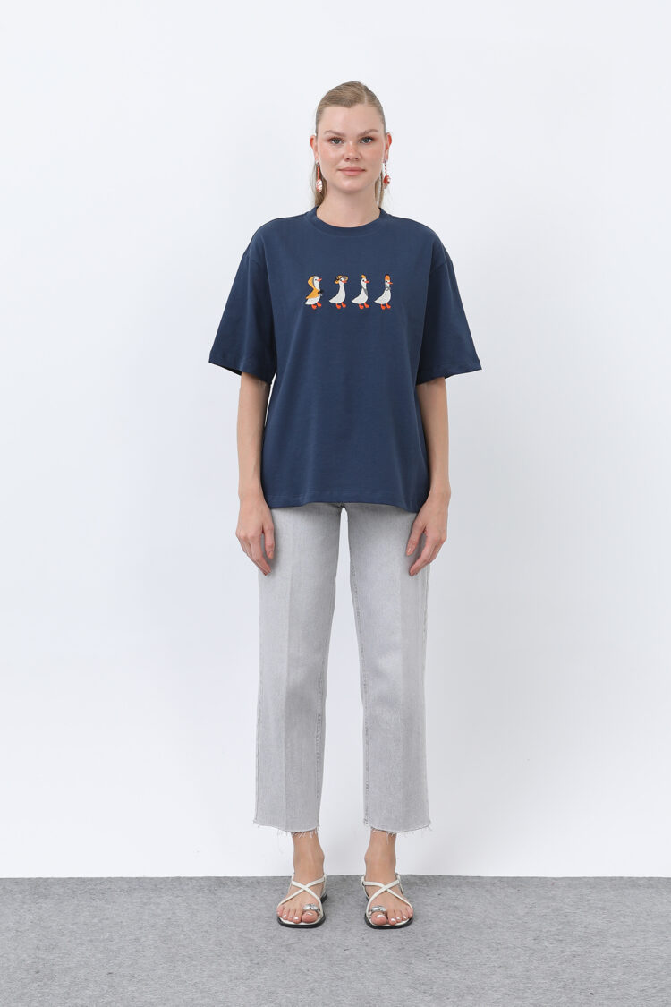 NavyOversized Fit Casual Tshirt - Brand: SOUL - Women & Kids, Baby Clothes Wholesale - TheBS Women