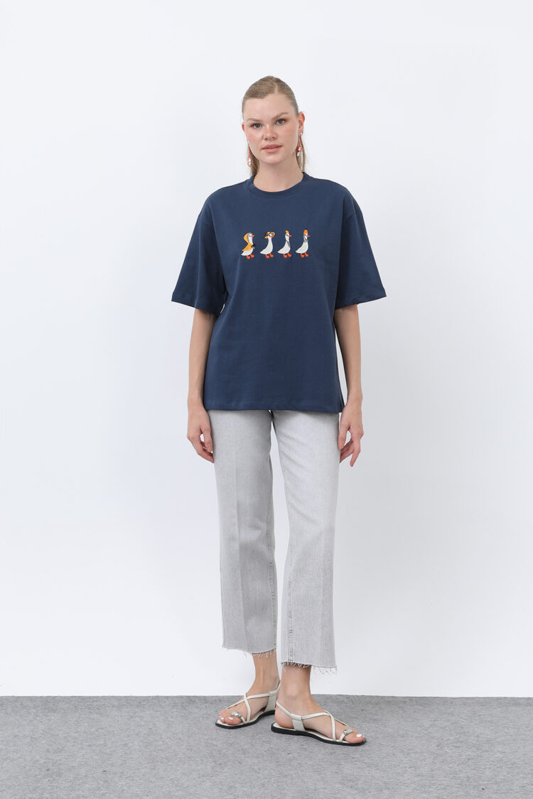 NavyOversized Fit Casual Tshirt - Brand: SOUL - Women & Kids, Baby Clothes Wholesale - TheBS Women
