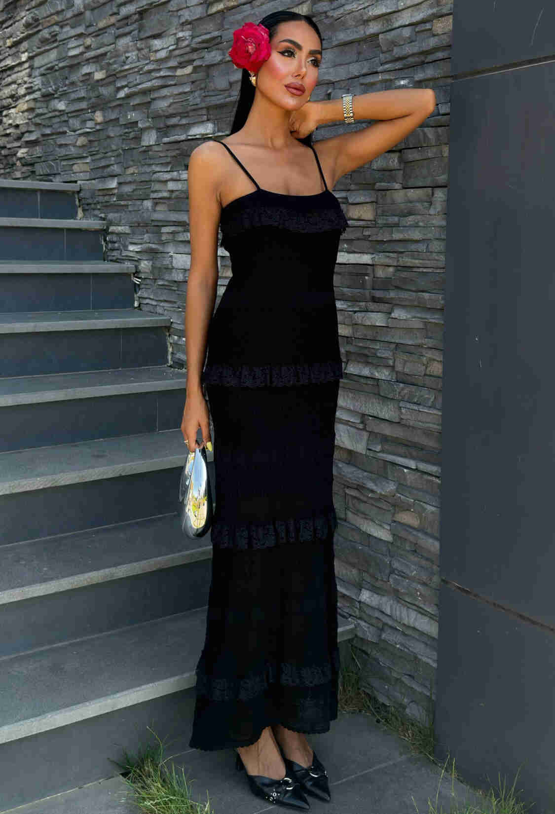 Lace Detailed Openwork Knitwear Strap Dress - Brand: Sobe Istanbul - Women & Kids, Baby Clothes Wholesale - TheBS Women