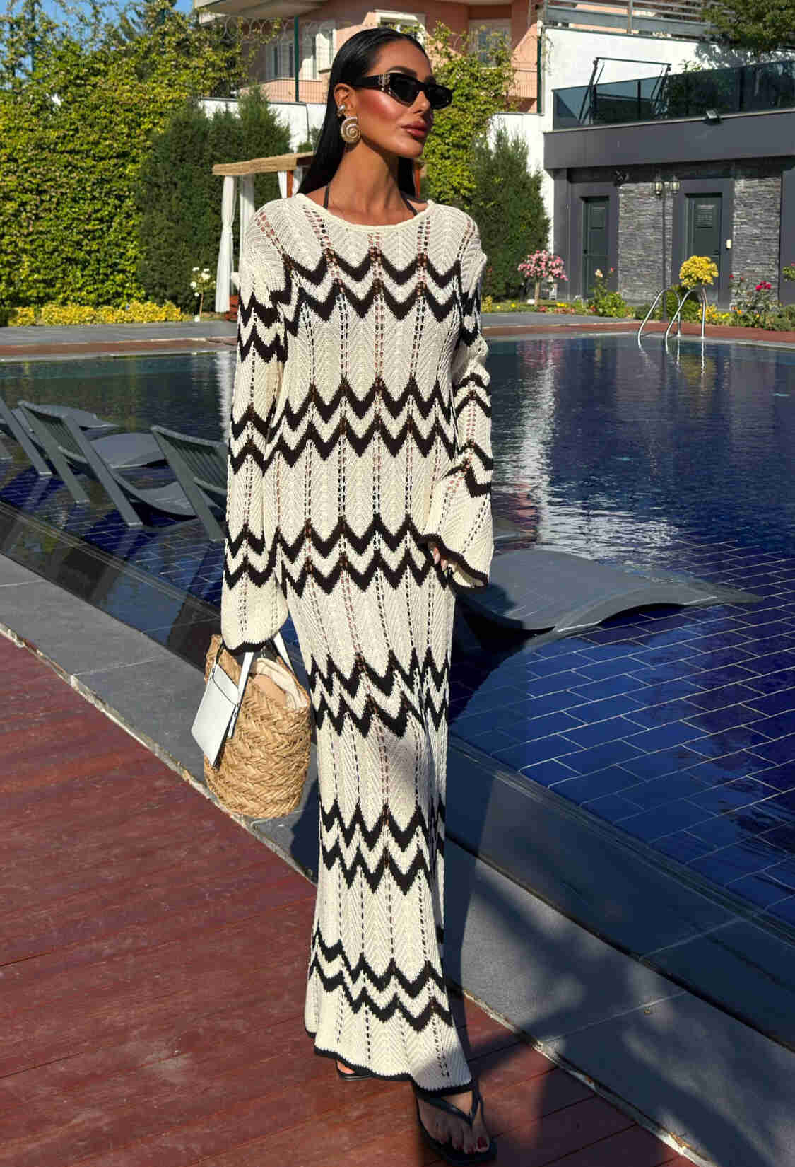 Openwork Dress With Beaded Detail - Multicolored - Brand: Sobe Istanbul - Women & Kids, Baby Clothes Wholesale - TheBS Women