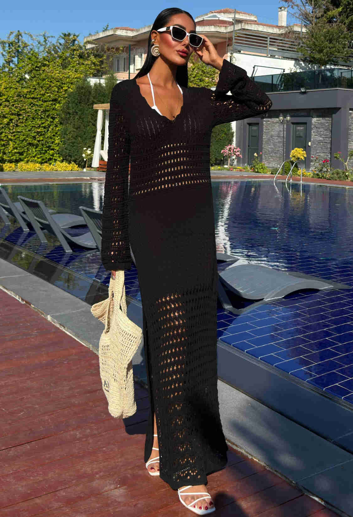 Openwork Detailed Spanish Sleeve Dress - Brand: Sobe Istanbul - Women & Kids, Baby Clothes Wholesale - TheBS Women