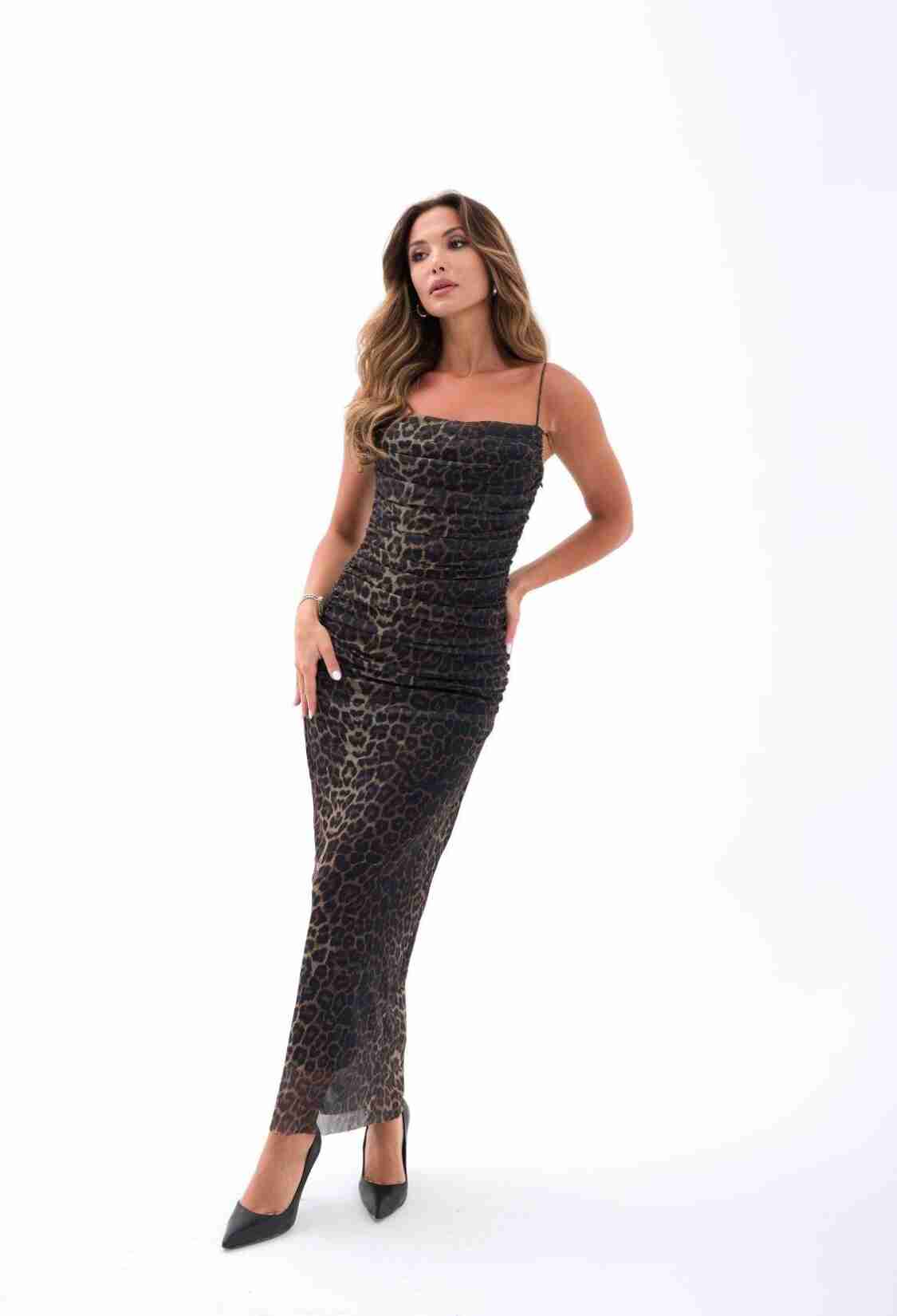 Sexy Elegant Glam Formal Leopard Print Slip Dress - Brand: Fame - Women & Kids, Baby Clothes Wholesale - TheBS Women