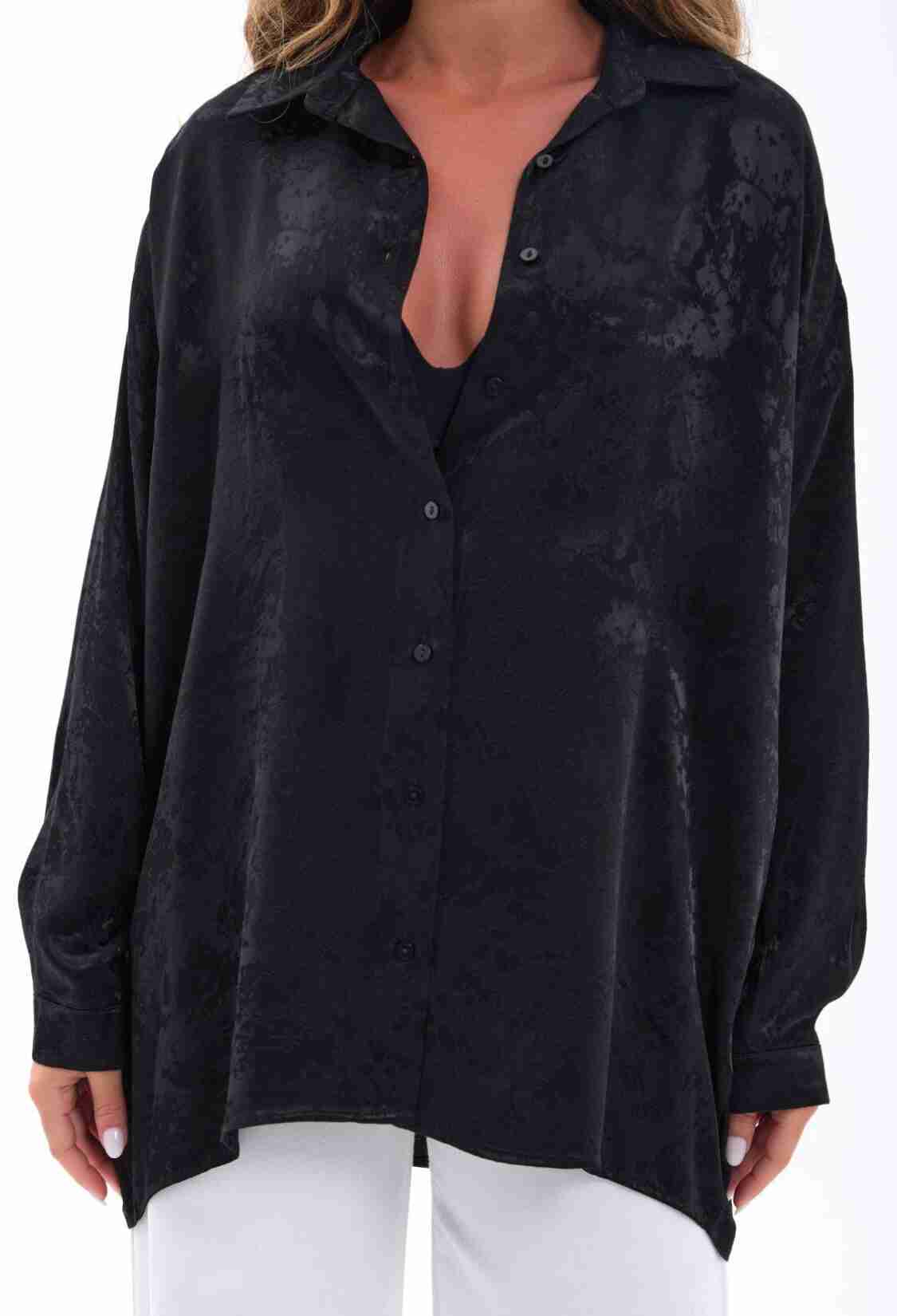 Shirt With Oversized Fit And Notched Neck - Brand: Fame - Women & Kids, Baby Clothes Wholesale - TheBS Women