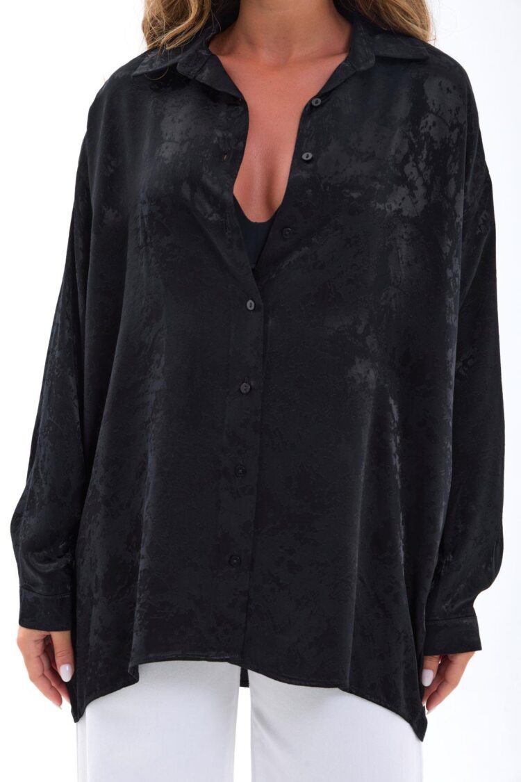 Shirt With Oversized Fit And Notched Neck - Brand: Fame - Women & Kids, Baby Clothes Wholesale - TheBS Women