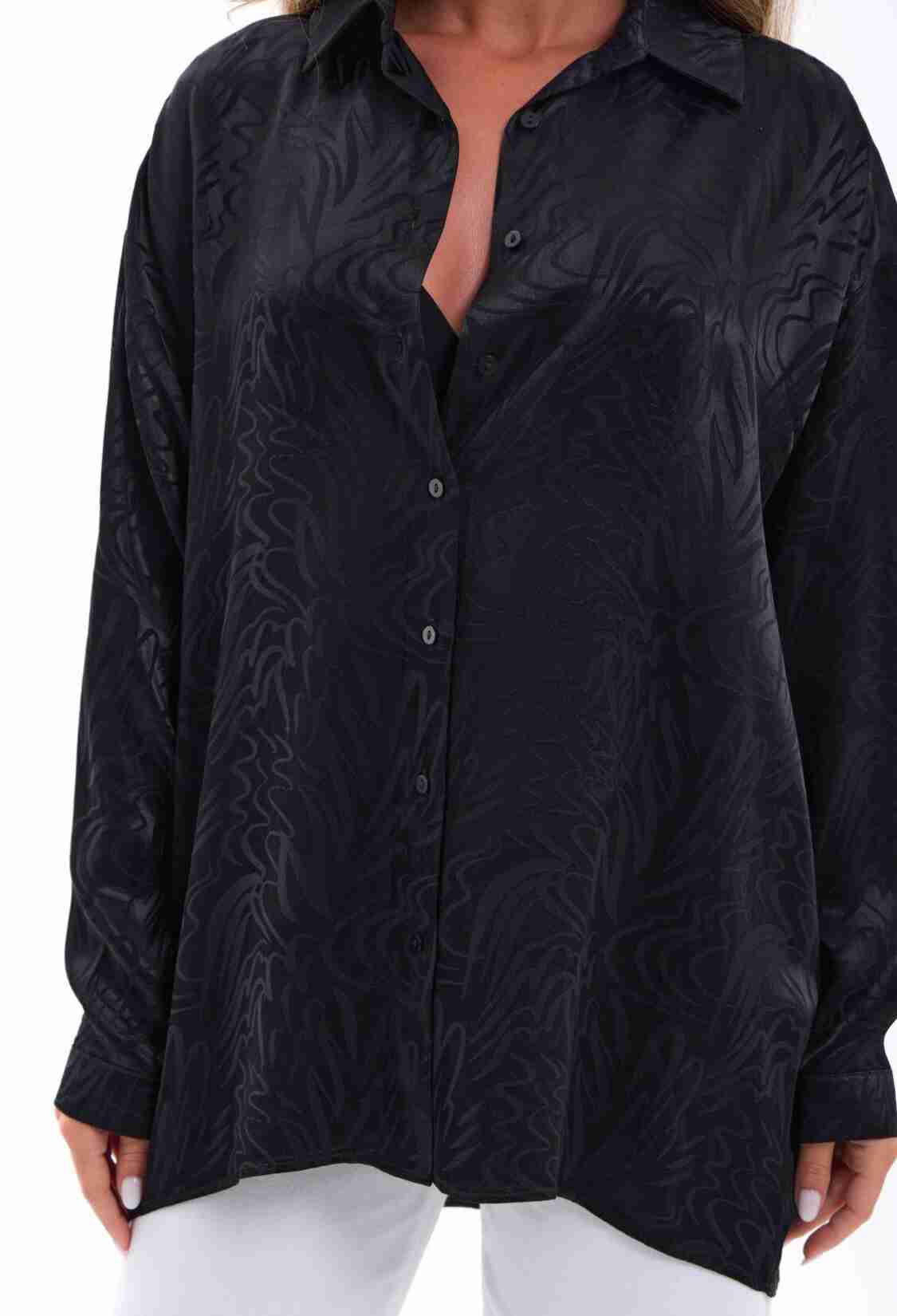 Elegant Animal Print Oversized Shirt - Brand: Fame - Women & Kids, Baby Clothes Wholesale - TheBS Women