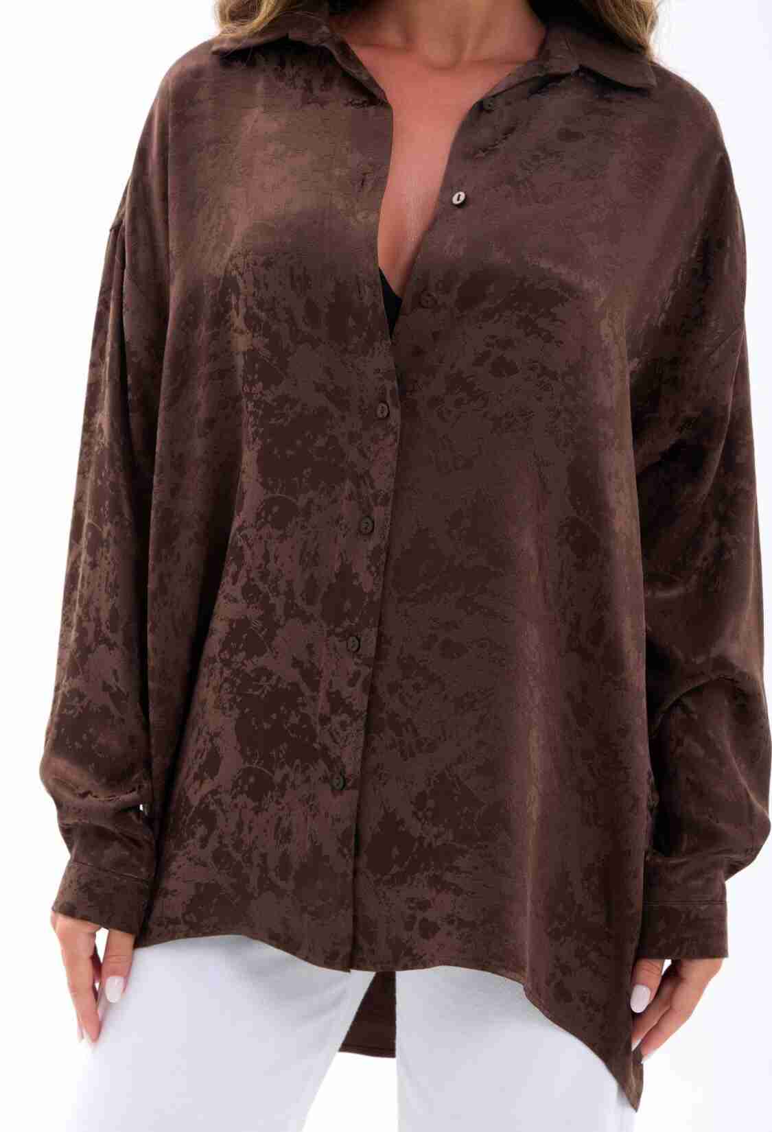 Marble Oversized Casual Shirt - Brand: Fame - Women & Kids, Baby Clothes Wholesale - TheBS Women