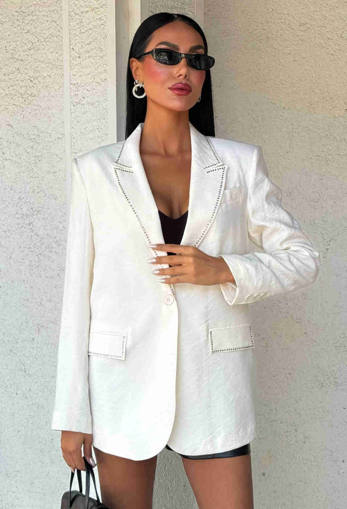 Blazer With Stone Collar And Pocket Covers - Brand: Sobe Istanbul - Women & Kids, Baby Clothes Wholesale - TheBS Women