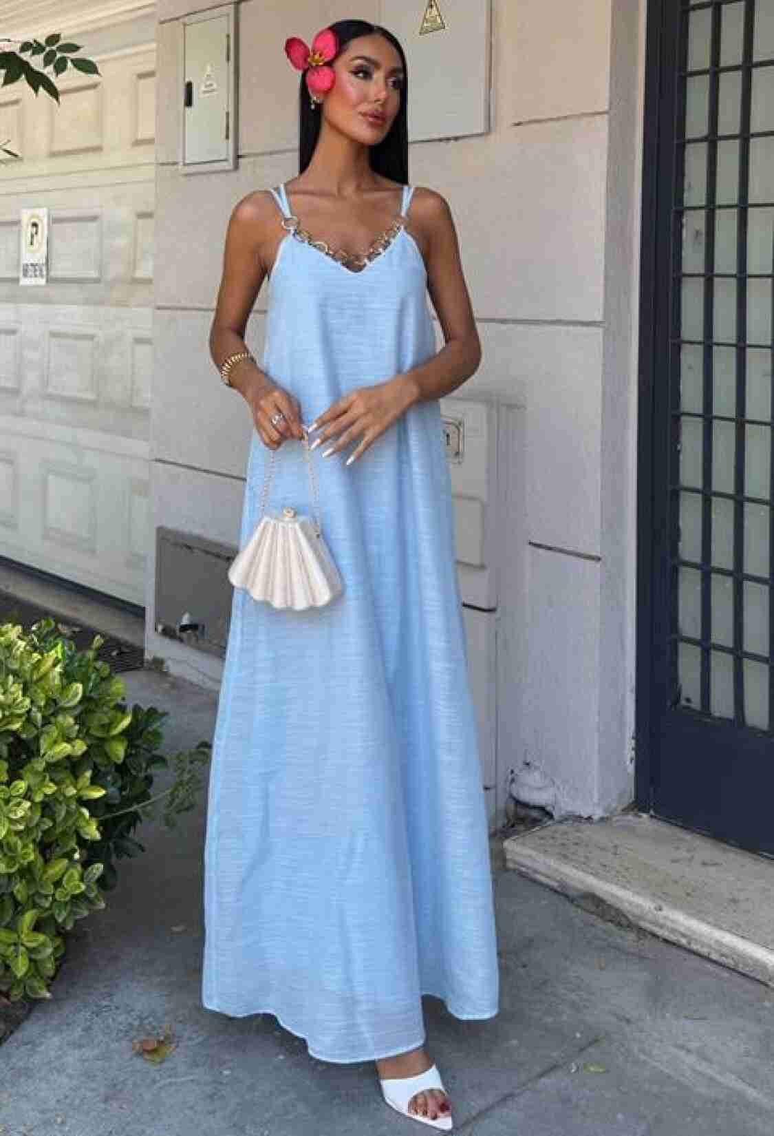 Elegant Slip Dress With Cap Sleeves - Brand: Sobe Istanbul - Women & Kids, Baby Clothes Wholesale - TheBS Women