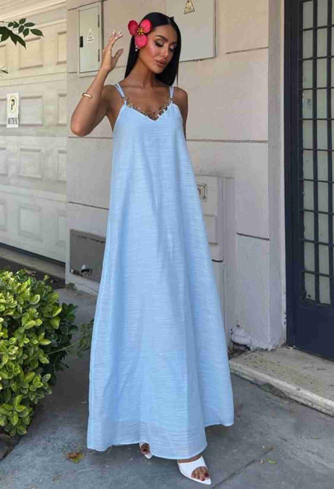 Elegant Slip Dress With Cap Sleeves - Brand: Sobe Istanbul - Women & Kids, Baby Clothes Wholesale - TheBS Women