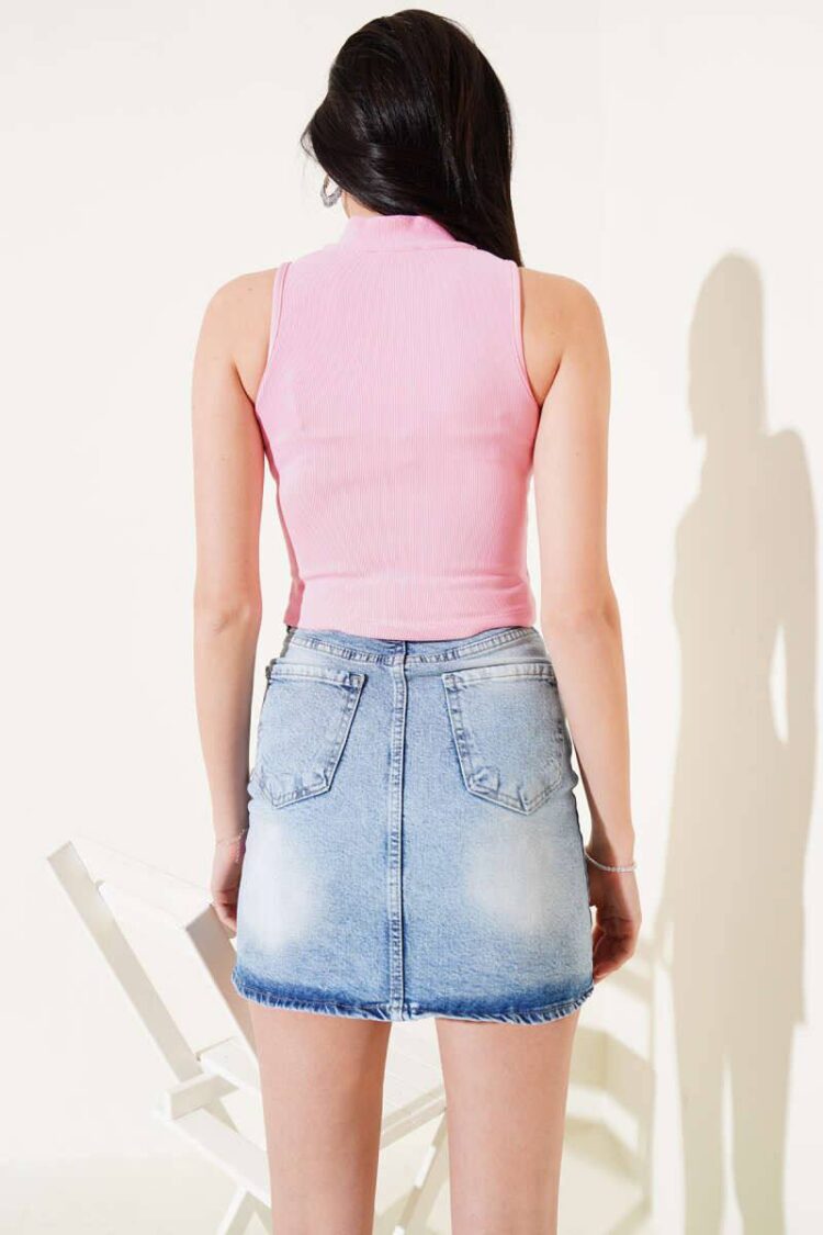 Crop Top With High Neck And Cap Sleeves - Brand: Fiori - Women & Kids, Baby Clothes Wholesale - TheBS Women