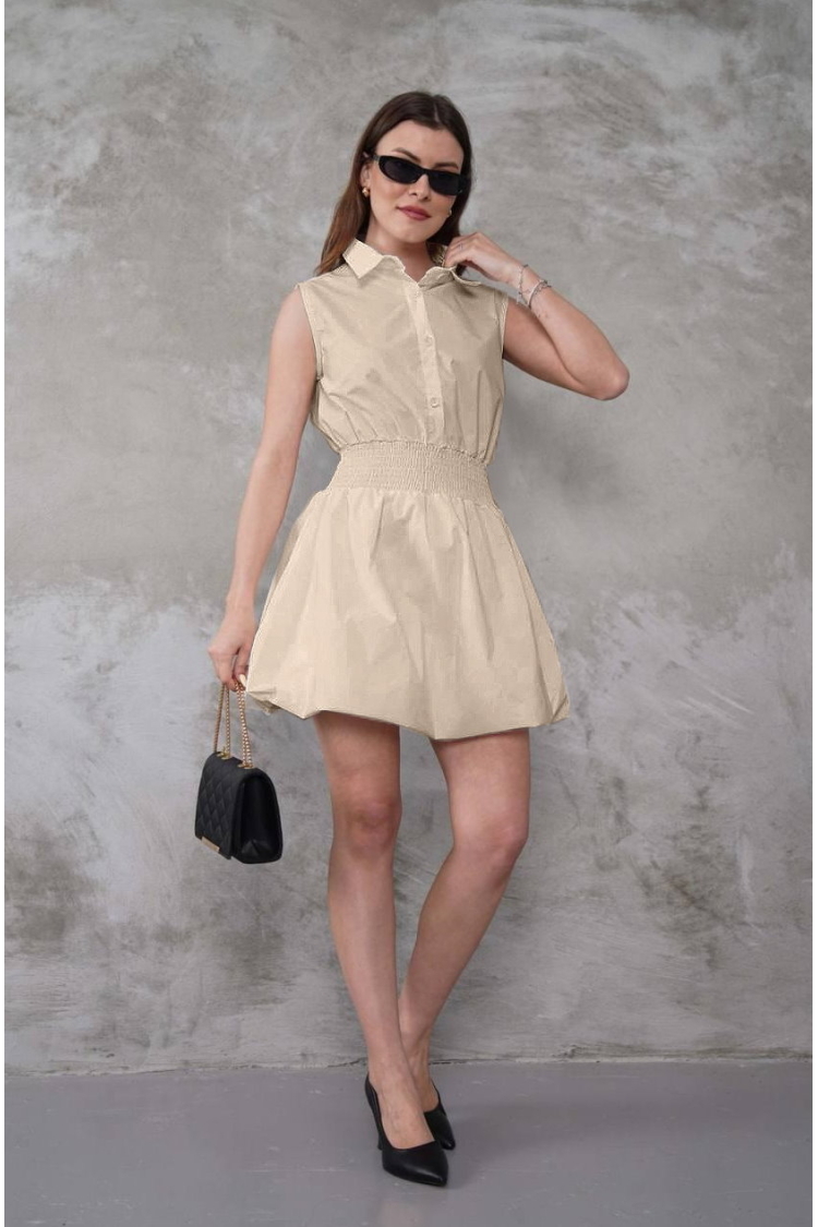 Sleeveless Polo Neck Shirt Dress - Brand: My Jest Fashion - Women & Kids, Baby Clothes Wholesale - TheBS Women