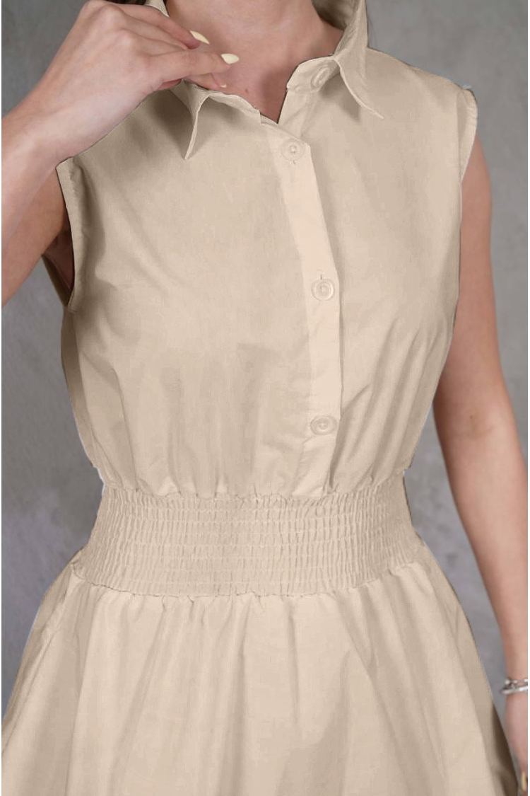 Sleeveless Polo Neck Shirt Dress - Brand: My Jest Fashion - Women & Kids, Baby Clothes Wholesale - TheBS Women
