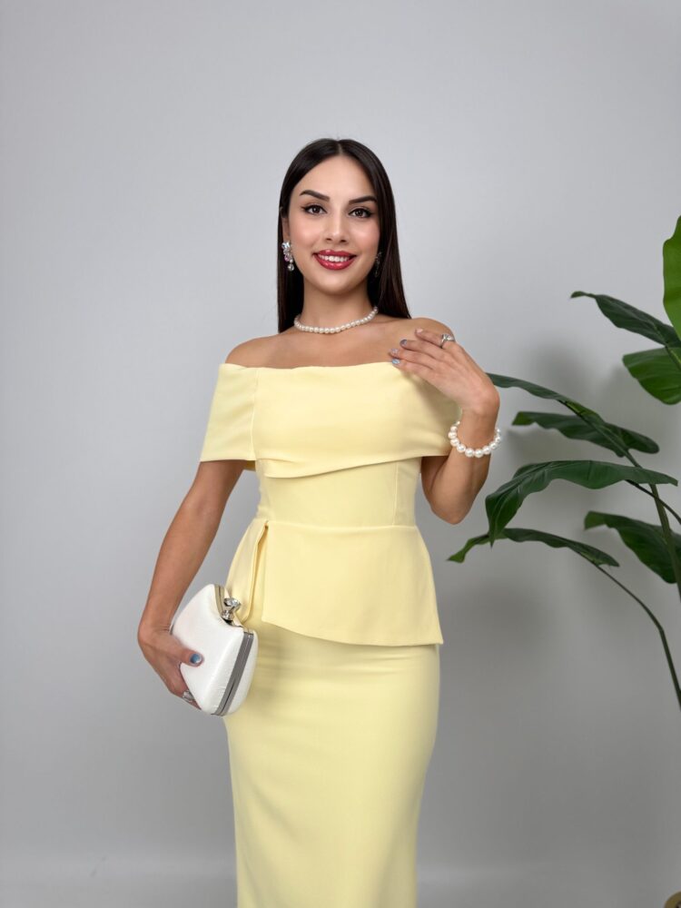 ElegantSheath Dress With Off Shoulder Neck - Brand: Miss Janell - Women & Kids, Baby Clothes Wholesale - TheBS Women