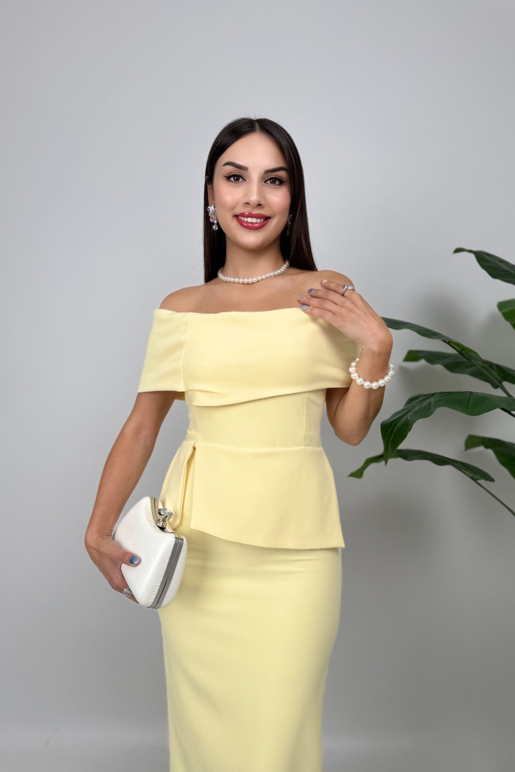 ElegantSheath Dress With Off Shoulder Neck - Brand: Miss Janell - Women & Kids, Baby Clothes Wholesale - TheBS Women