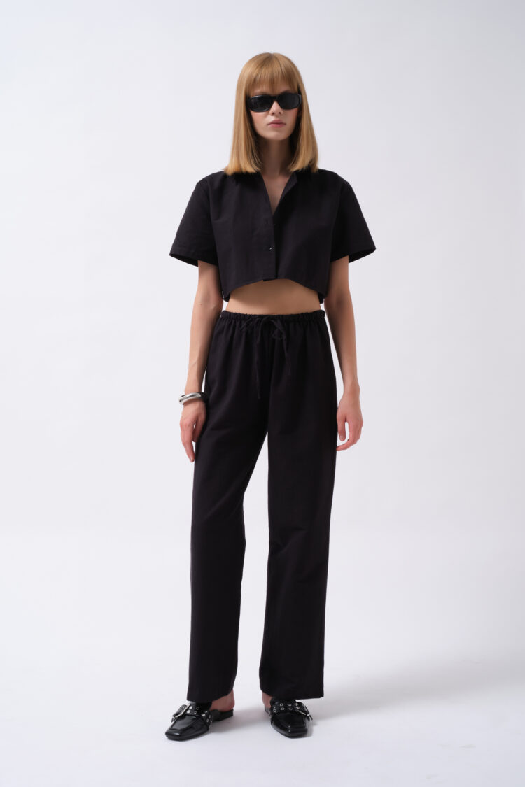 Casual Buttoned Crop Shirt - Brand: Black Fashion - Women & Kids, Baby Clothes Wholesale - TheBS Women