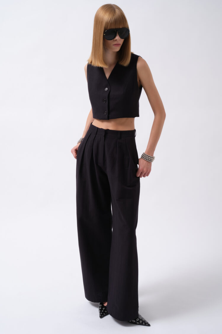 Black Elegant Formal Vintage Palazzo Pants - Brand: Black Fashion - Women & Kids, Baby Clothes Wholesale - TheBS Women
