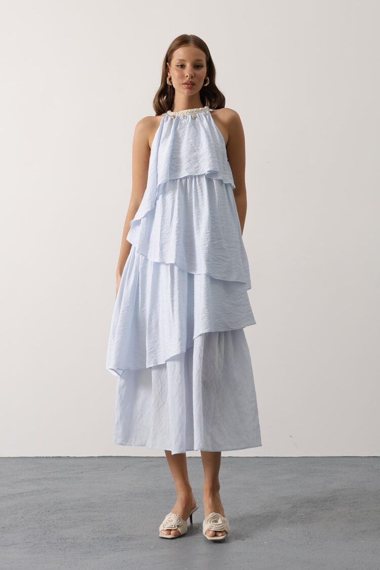 ElegantFit And Flare Dress With Halter Neck - Brand: Reyon - Women & Kids, Baby Clothes Wholesale - TheBS Women