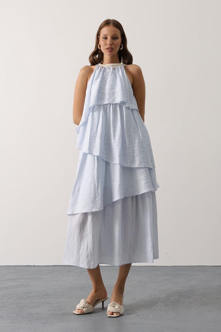 ElegantFit And Flare Dress With Halter Neck - Brand: Reyon - Women & Kids, Baby Clothes Wholesale - TheBS Women