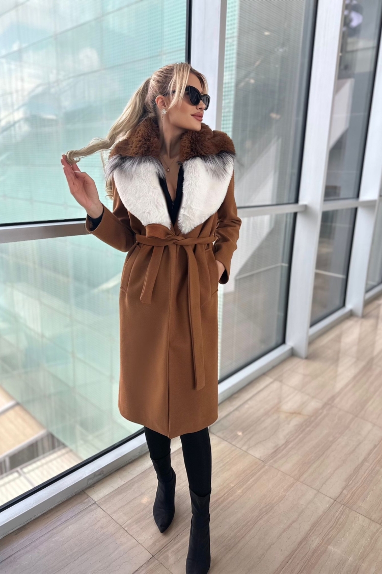 ElegantWrapover Fur Coat With Tie Closure - Brand: My Jest Fashion - Women & Kids, Baby Clothes Wholesale - TheBS Women
