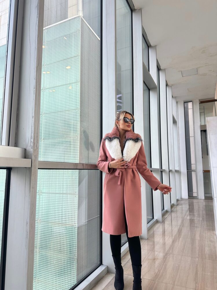 Pink Elegant Long Wrapover Coat - Brand: My Jest Fashion - Women & Kids, Baby Clothes Wholesale - TheBS Women