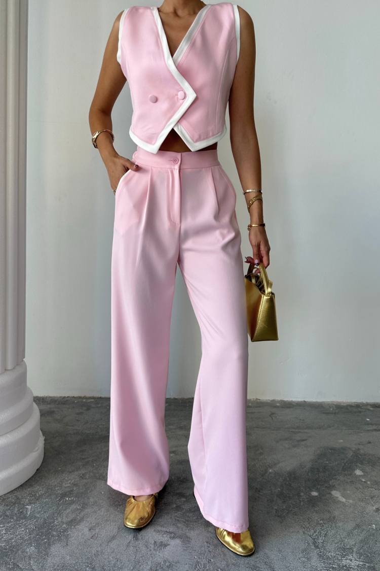 Crop Vest Asymmetric Joint - Trousers Set - Brand: Ello - Women & Kids, Baby Clothes Wholesale - TheBS Women