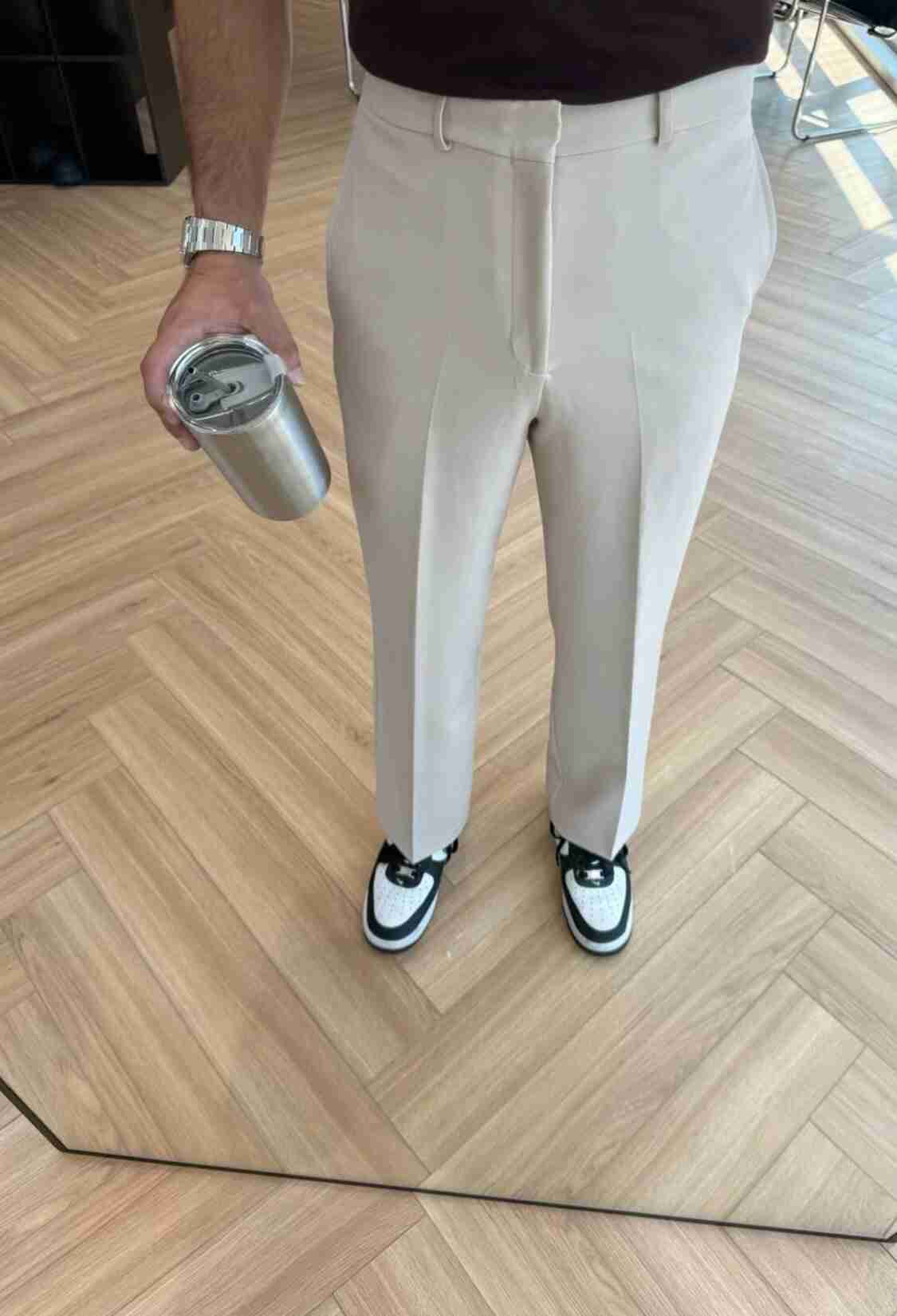 Beige Chinos Pants – Elegant Straight Leg High Waist - Brand: EYYO ATELIER - Women & Kids, Baby Clothes Wholesale - TheBS Women