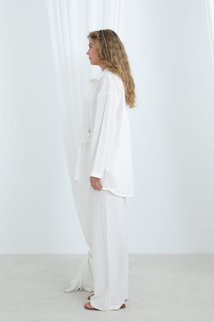 White Oversized Casual Buttoned Shirt - Brand: SOUL - Women & Kids, Baby Clothes Wholesale - TheBS Women