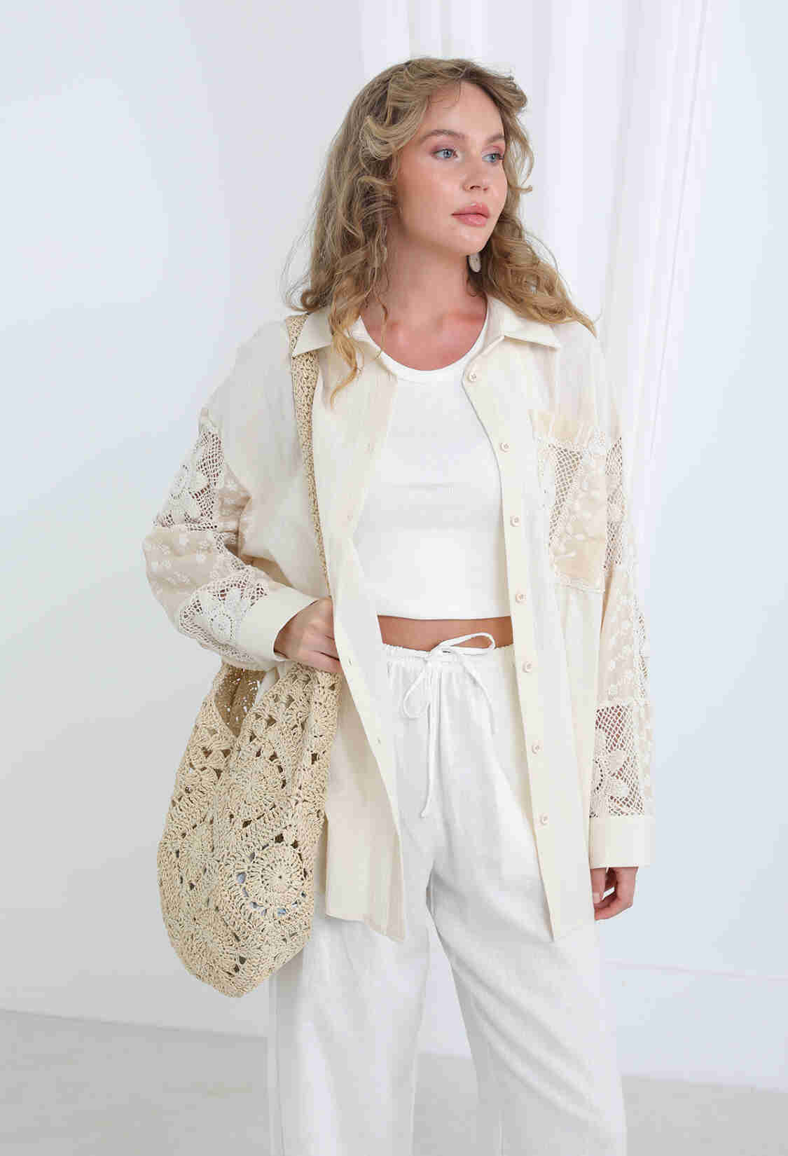 Boho Buttoned Shirt With Floral Design - Brand: SOUL - Women & Kids, Baby Clothes Wholesale - TheBS Women